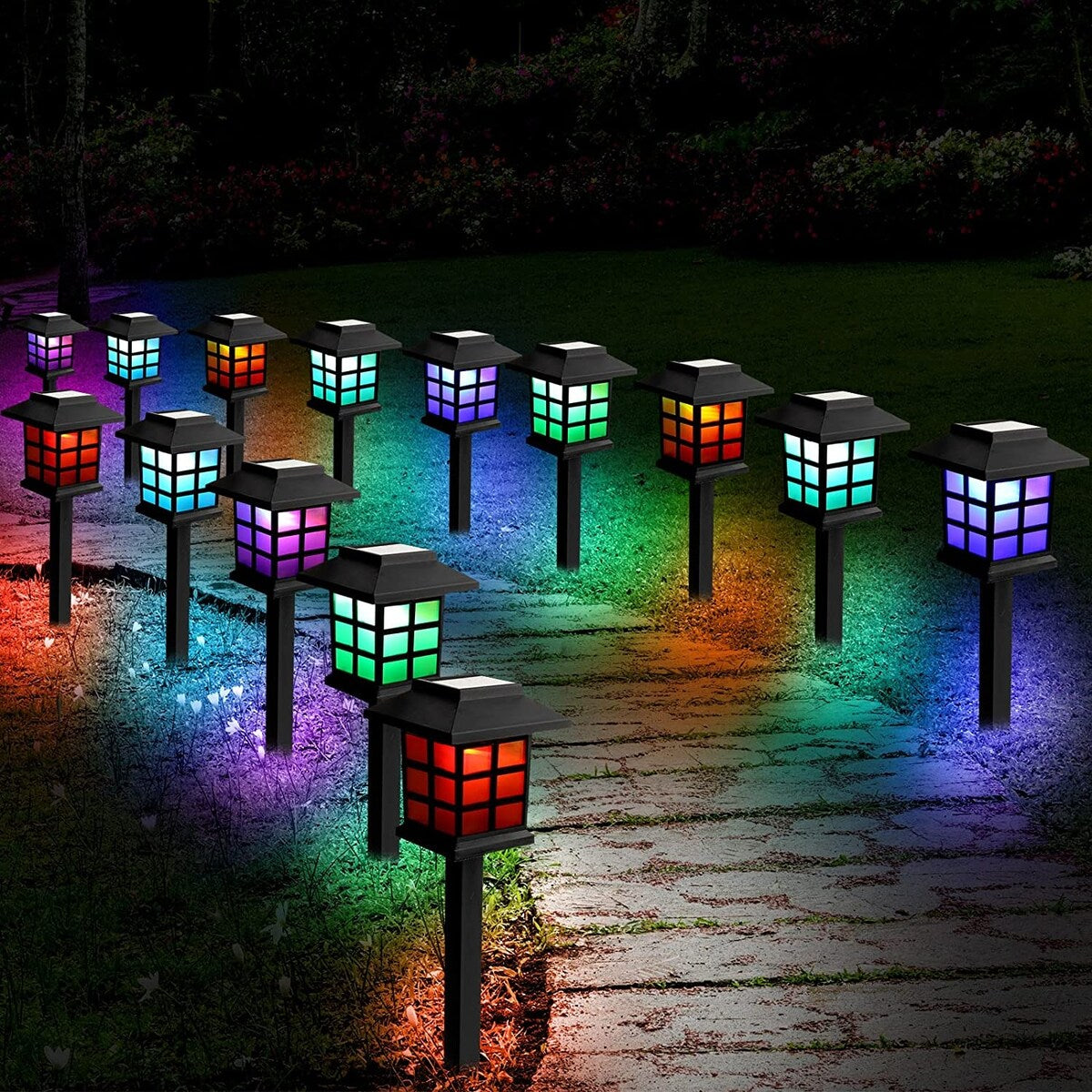 Lot de 12 lampes solaires d'extérieur étanches pour jardin, paysage et terrasse