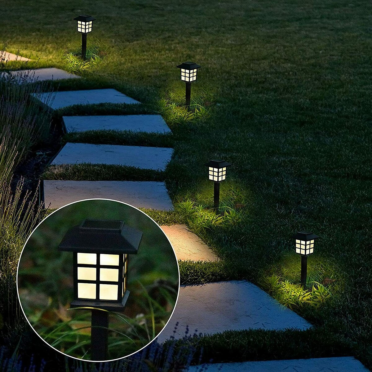 Lot de 12 lampes solaires d'extérieur étanches pour jardin, paysage et terrasse
