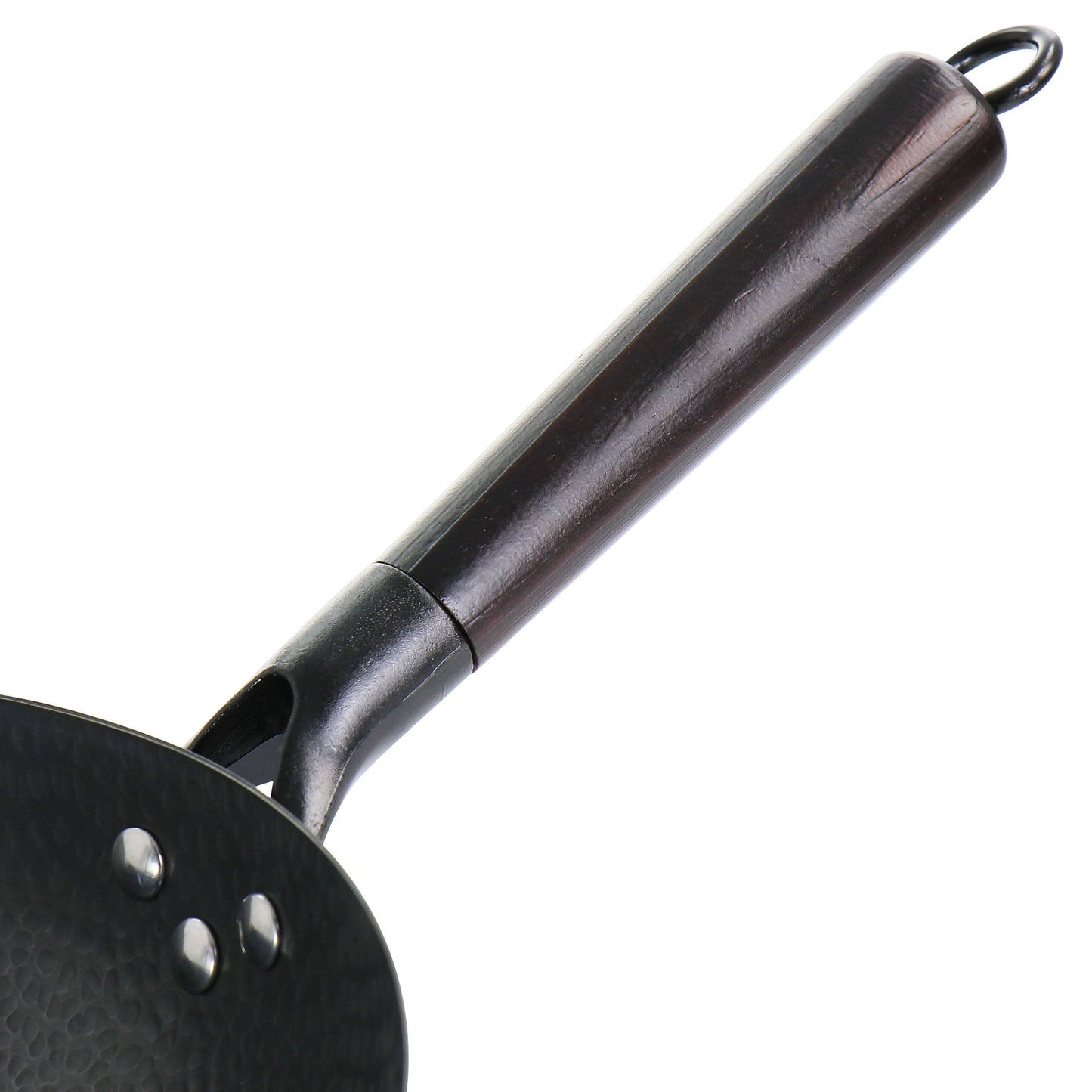 Wok en acier au carbone épais de 13 pouces, noir