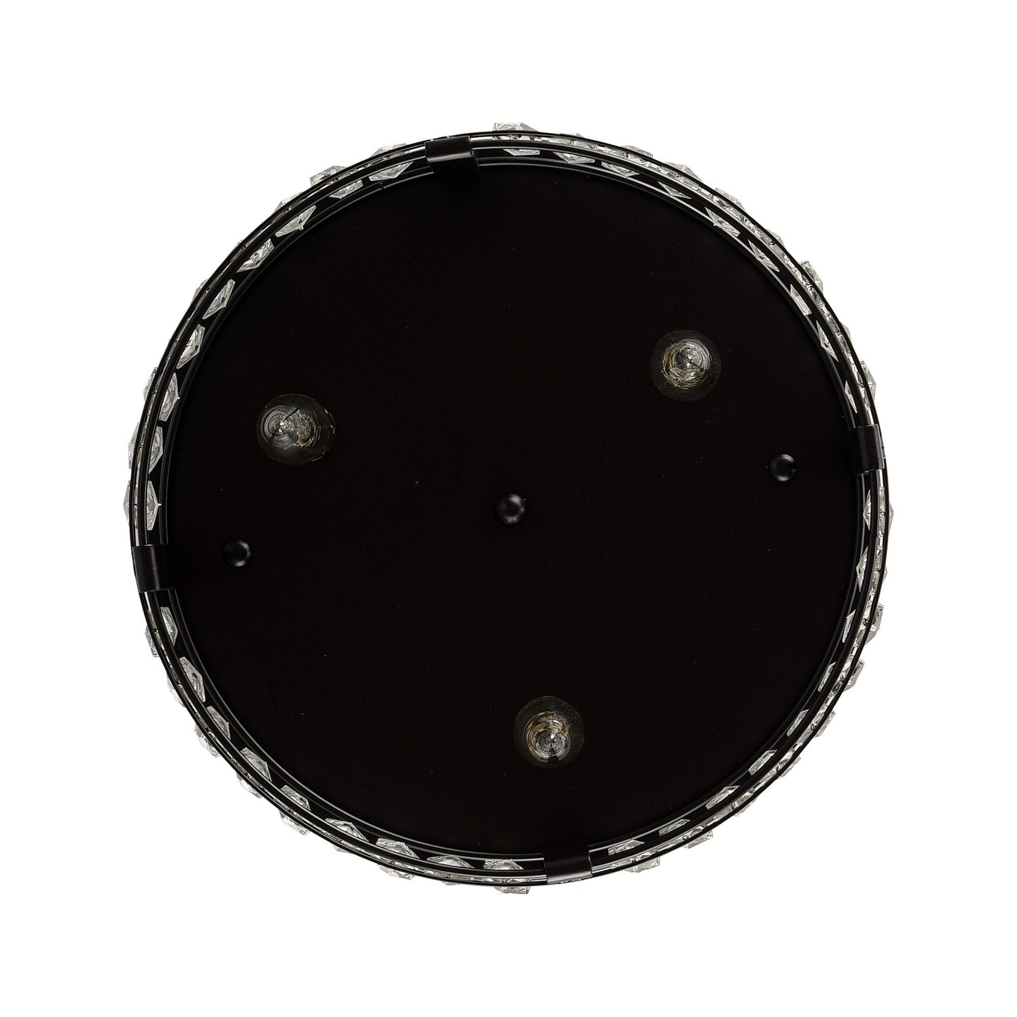Lustre encastré moderne en cristal noir à 3 lumières pour couloir