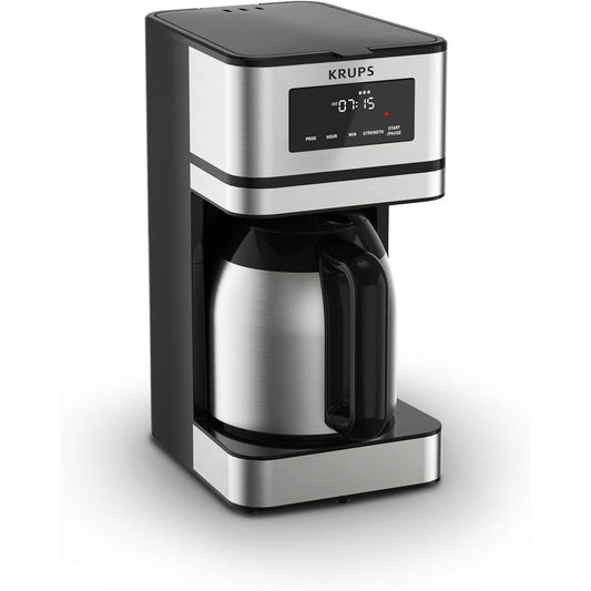 Cafetière programmable 14 tasses, carafe en acier inoxydable, 3 niveaux d'infusion, minuterie 24 h, maintien au chaud 4 h
