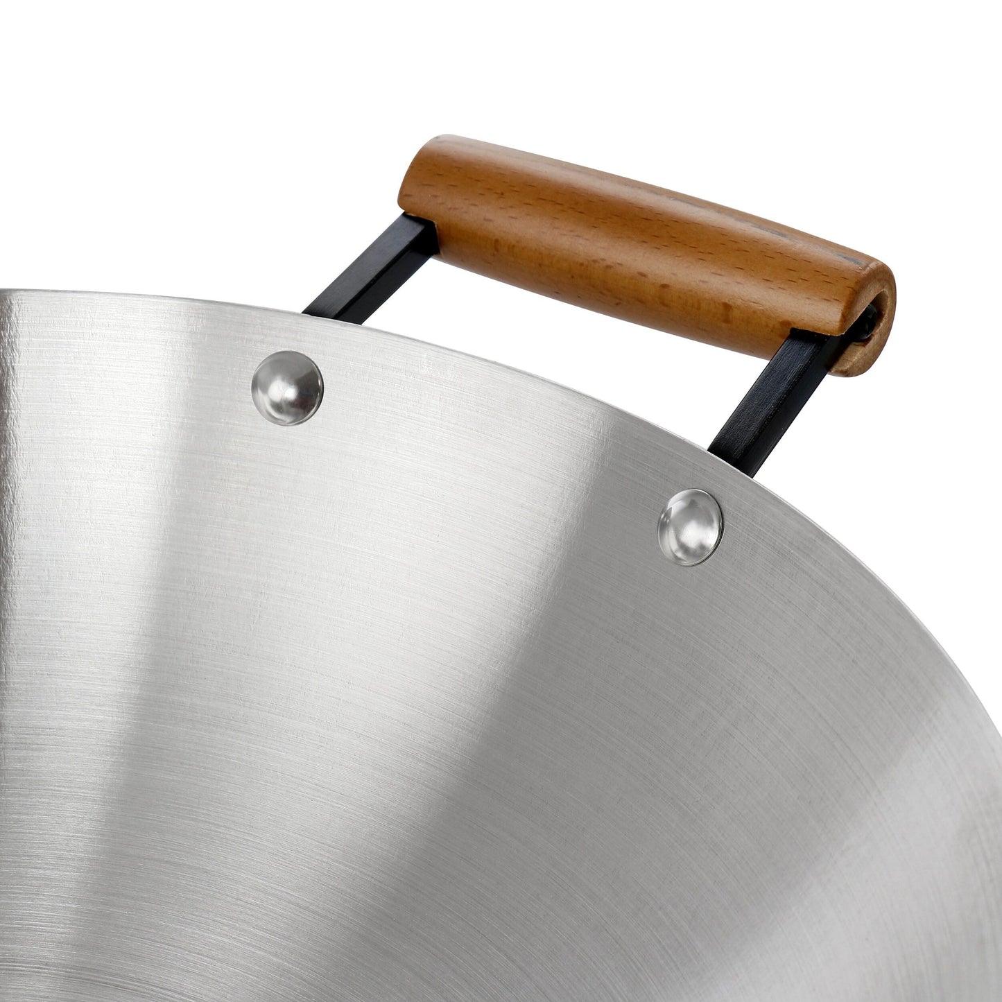 Wok en acier inoxydable de 14 pouces