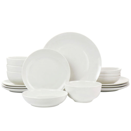 Service de table 16 pièces en porcelaine avec deux bols
