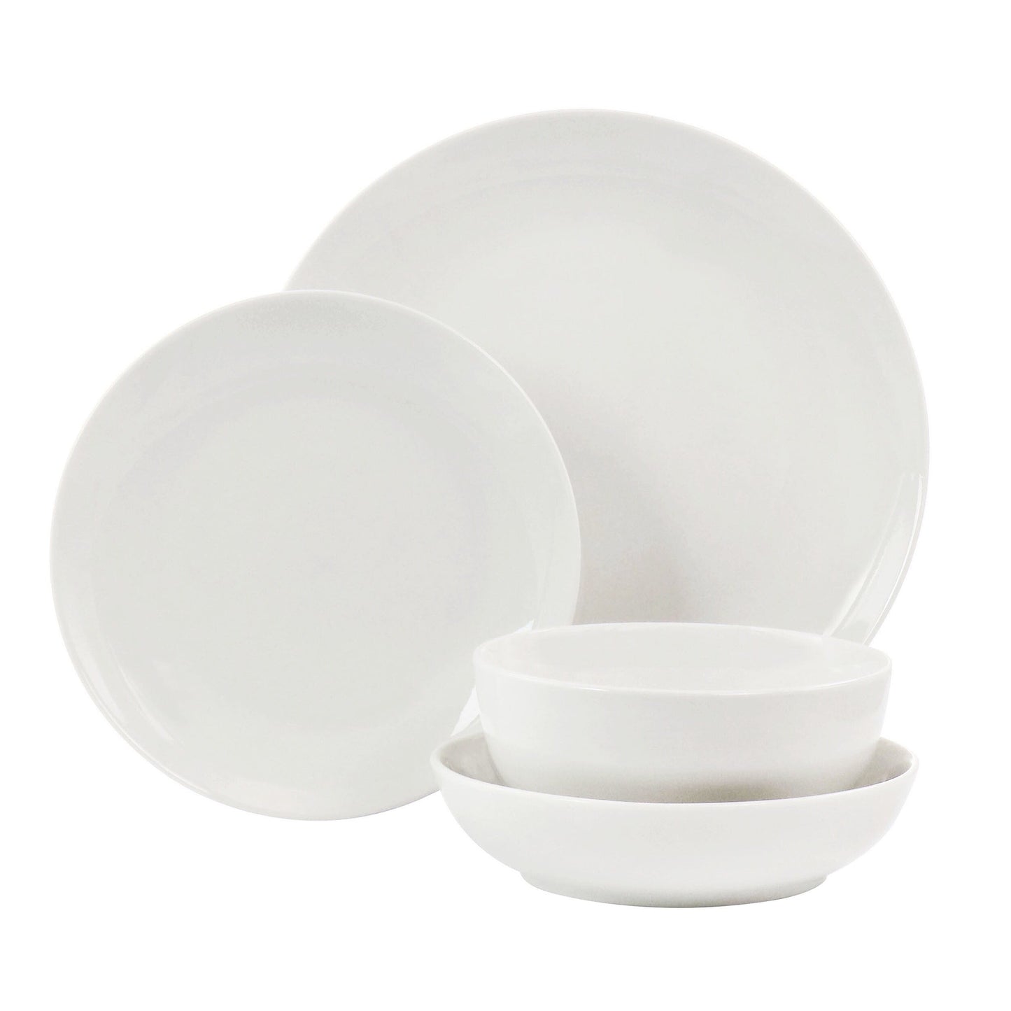 Service de table 16 pièces en porcelaine avec deux bols