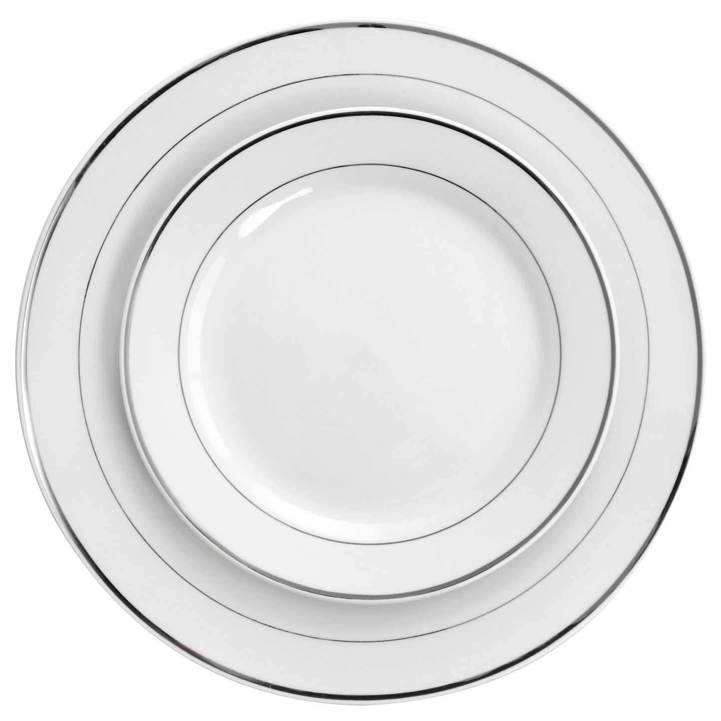 Service de table rond en porcelaine de 16 pièces avec deux bols