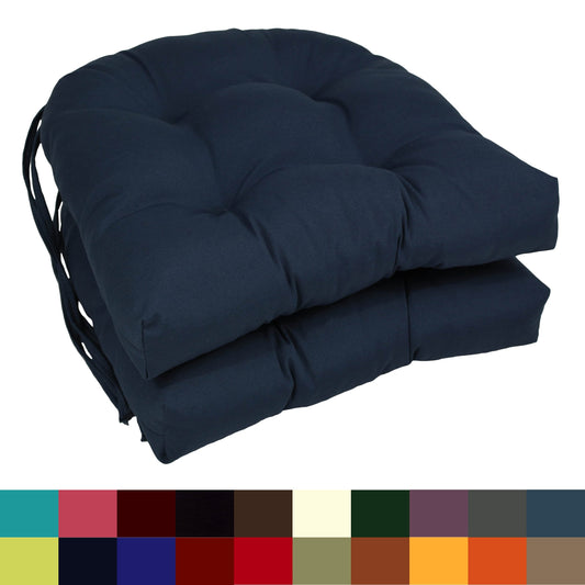 Coussins de chaise d'intérieur en sergé en forme de U de 16 pouces (ensemble de 2, 4 ou 6) - 16 x 16