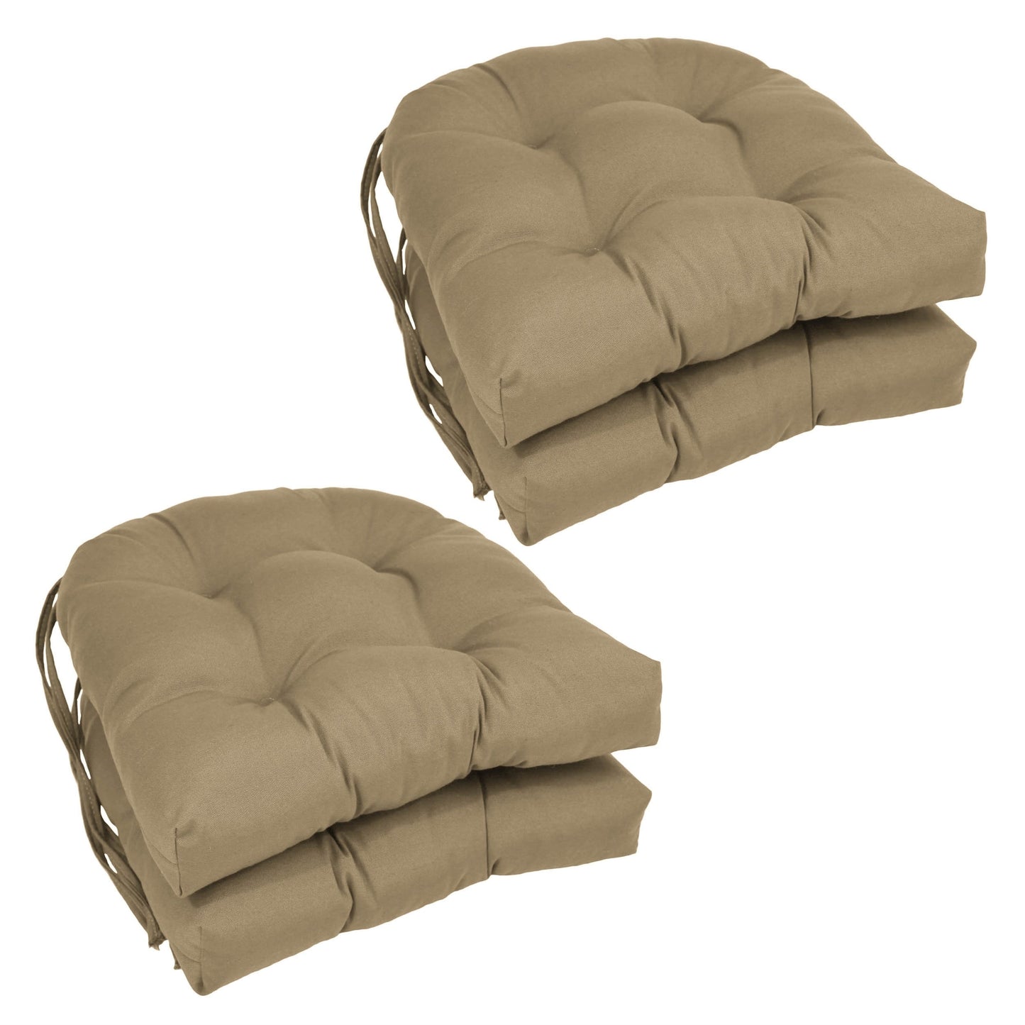 Coussins de chaise d'intérieur en sergé en forme de U de 16 pouces (ensemble de 2, 4 ou 6) - 16 x 16