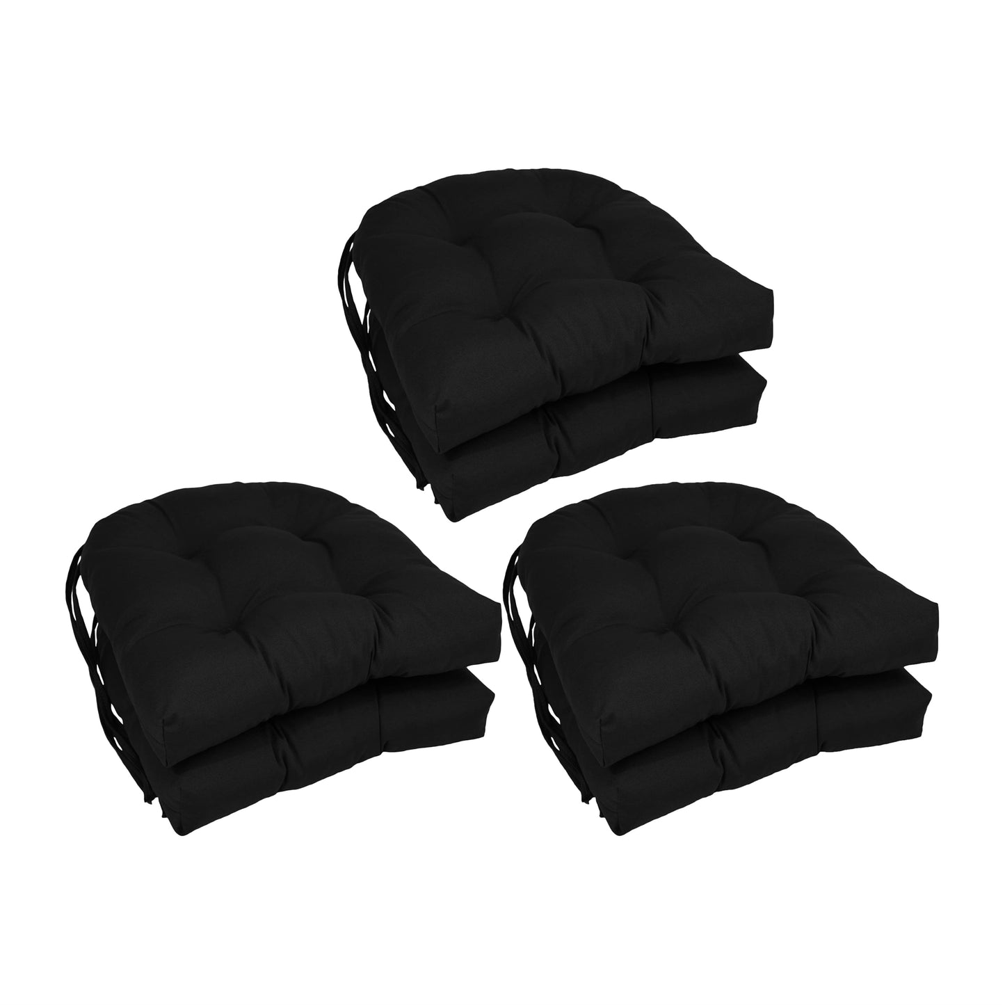 Coussins de chaise d'intérieur en sergé en forme de U de 16 pouces (ensemble de 2, 4 ou 6) - 16 x 16