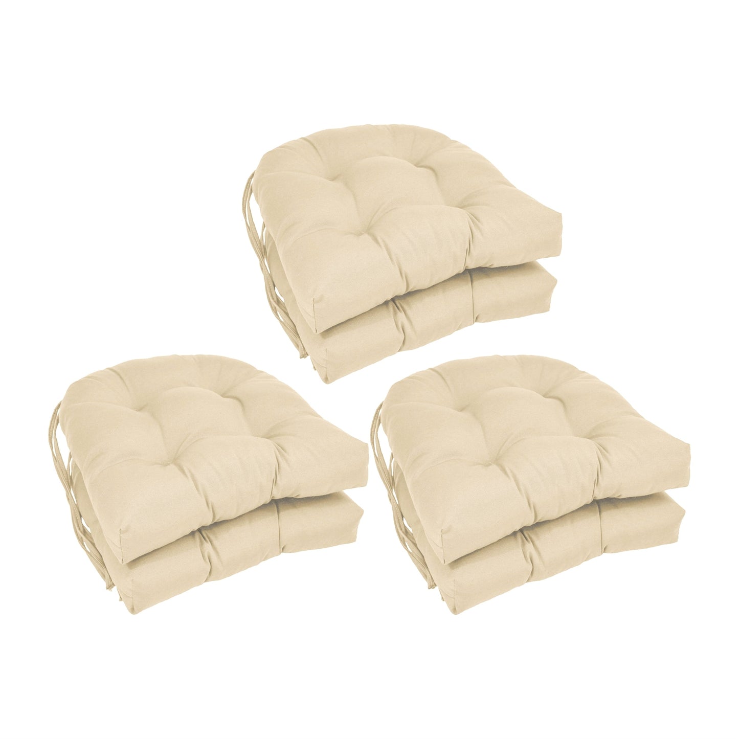 Coussins de chaise d'intérieur en sergé en forme de U de 16 pouces (ensemble de 2, 4 ou 6) - 16 x 16