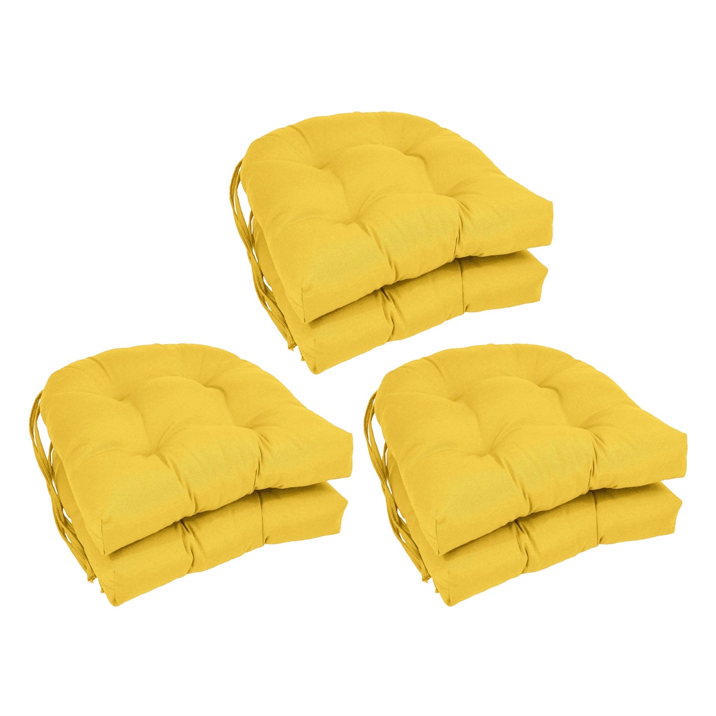 Coussins de chaise d'intérieur en sergé en forme de U de 16 pouces (ensemble de 2, 4 ou 6) - 16 x 16
