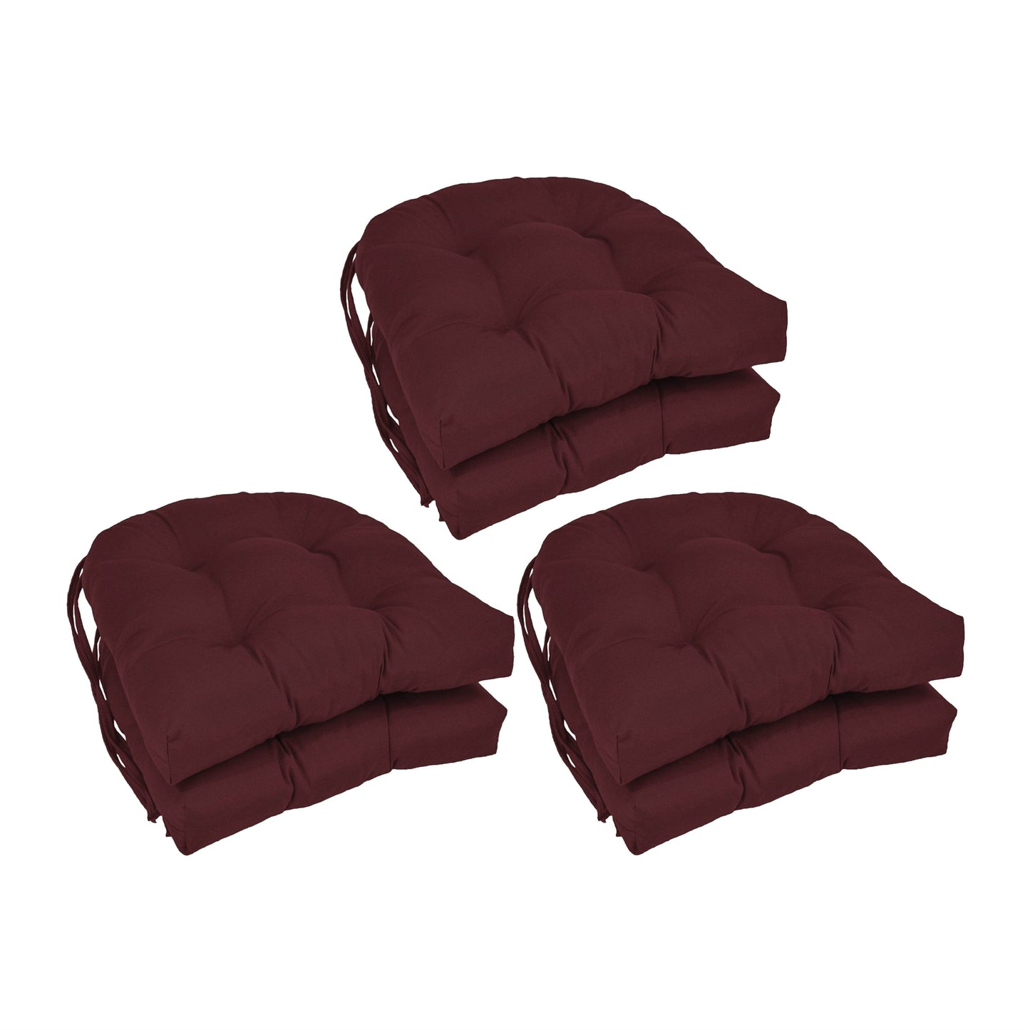 Coussins de chaise d'intérieur en sergé en forme de U de 16 pouces (ensemble de 2, 4 ou 6) - 16 x 16