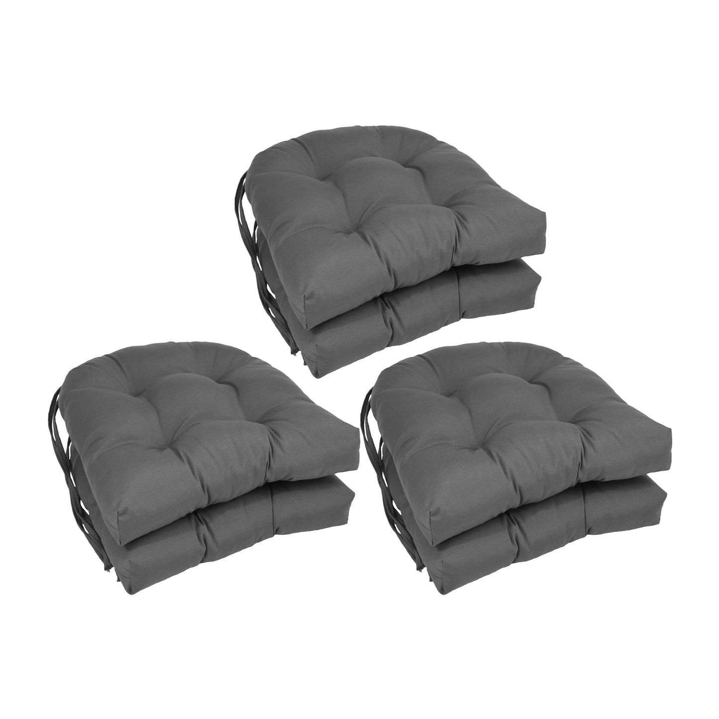 Coussins de chaise d'intérieur en sergé en forme de U de 16 pouces (ensemble de 2, 4 ou 6) - 16 x 16