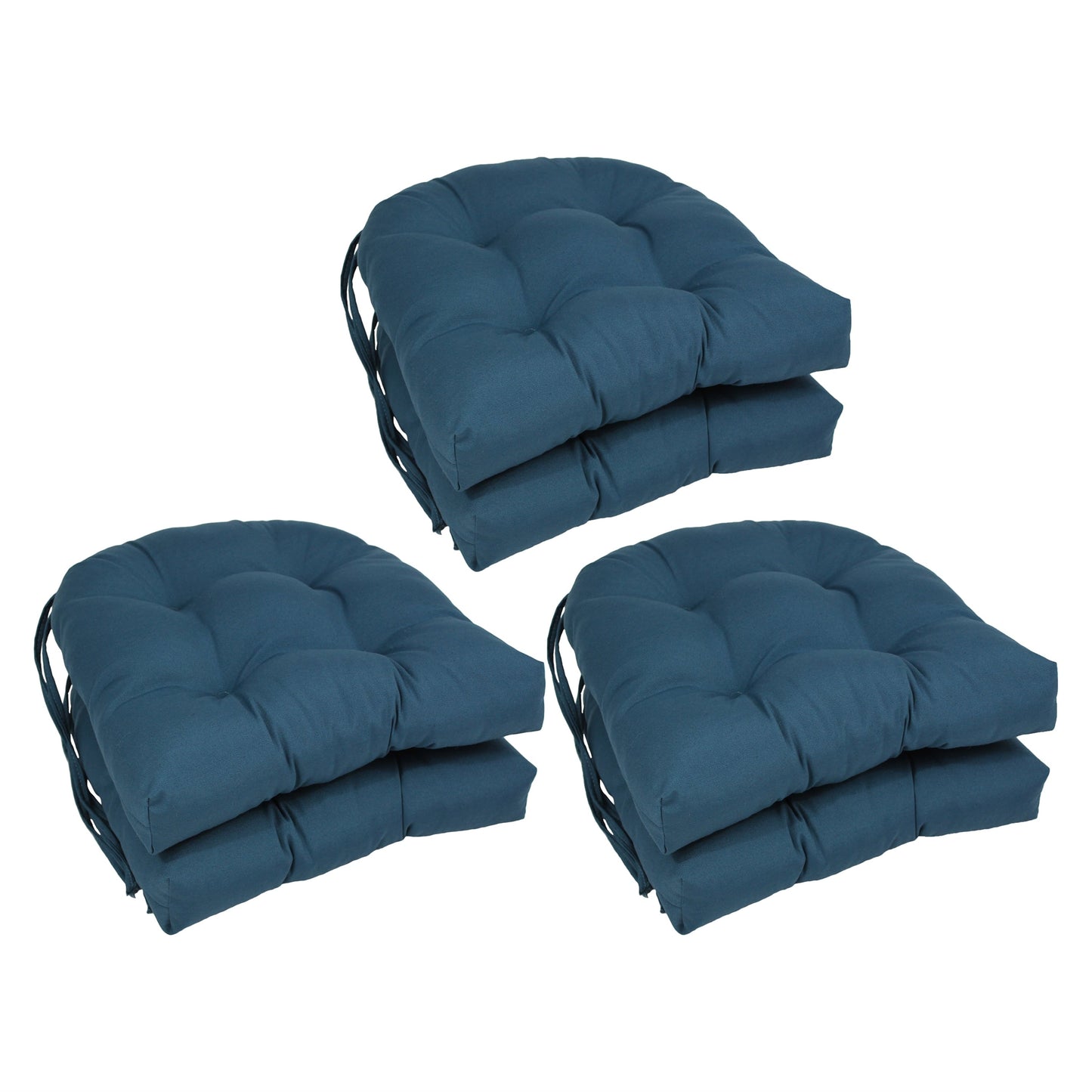 Coussins de chaise d'intérieur en sergé en forme de U de 16 pouces (ensemble de 2, 4 ou 6) - 16 x 16