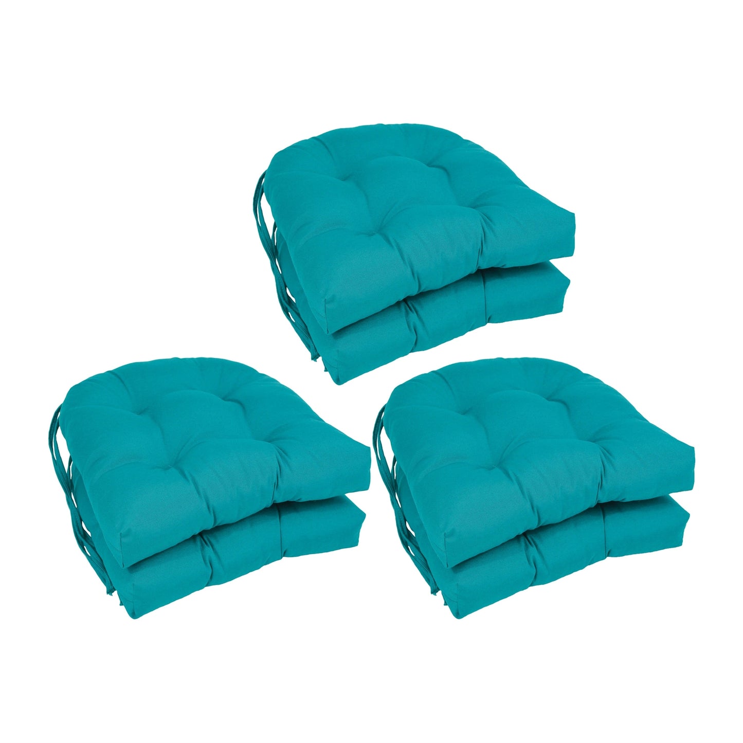 Coussins de chaise d'intérieur en sergé en forme de U de 16 pouces (ensemble de 2, 4 ou 6) - 16 x 16