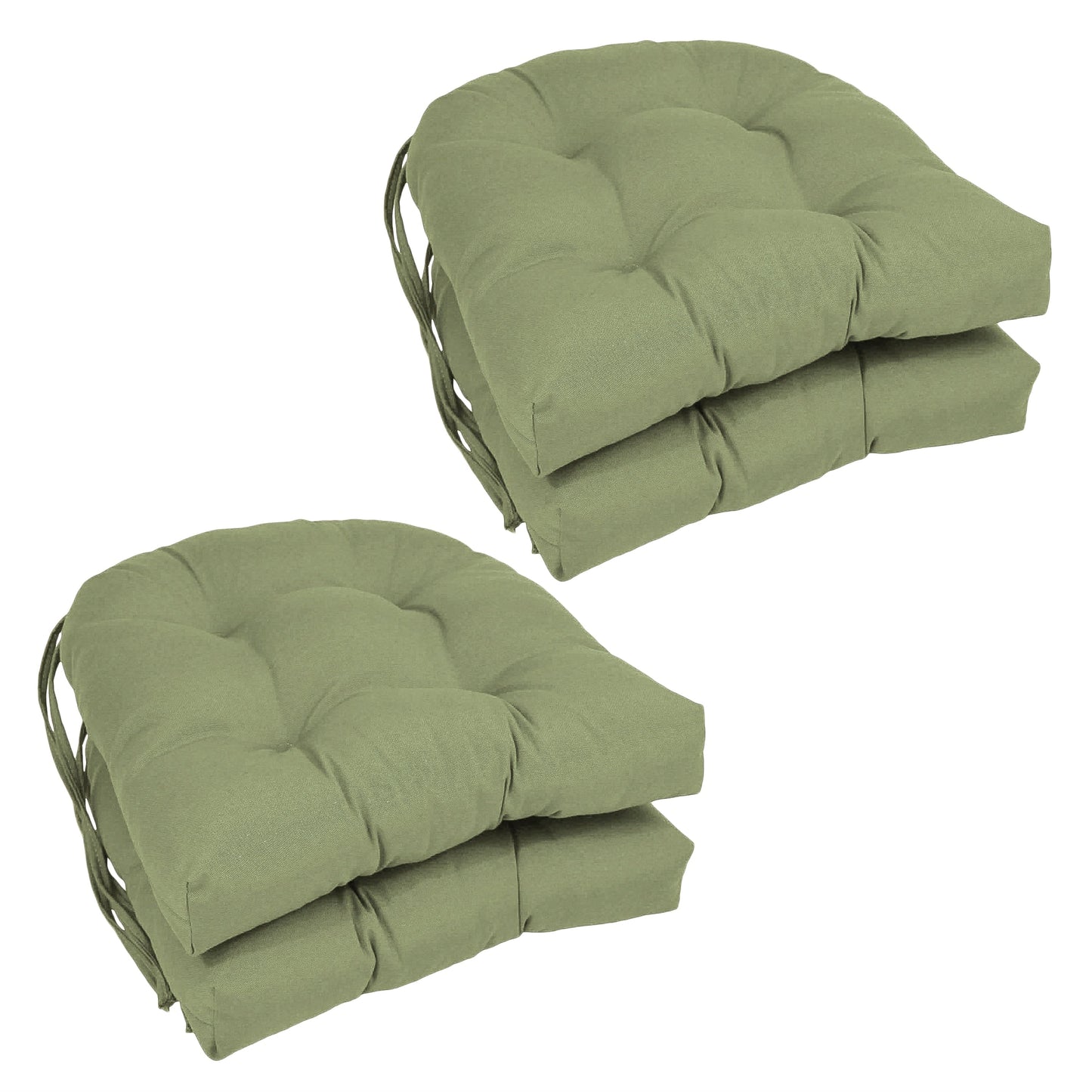 Coussins de chaise d'intérieur en sergé en forme de U de 16 pouces (ensemble de 2, 4 ou 6) - 16 x 16
