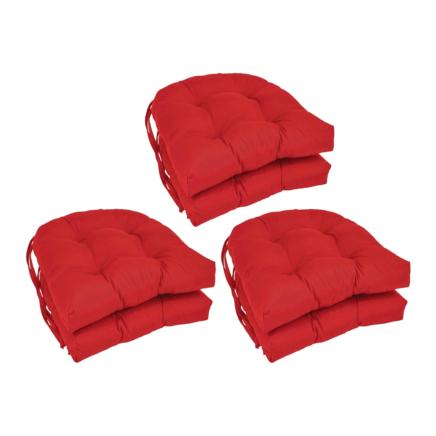 Coussins de chaise d'intérieur en sergé en forme de U de 16 pouces (ensemble de 2, 4 ou 6) - 16 x 16