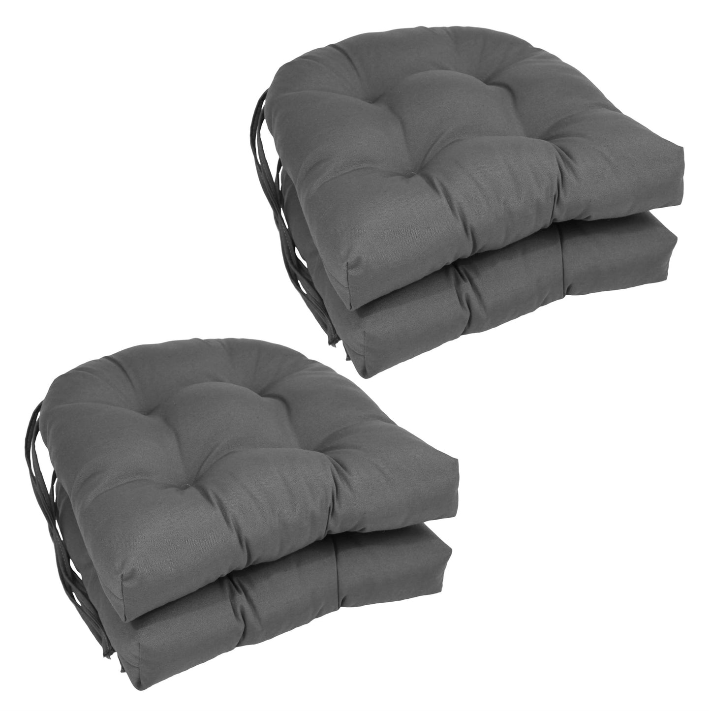 Coussins de chaise d'intérieur en sergé en forme de U de 16 pouces (ensemble de 2, 4 ou 6) - 16 x 16