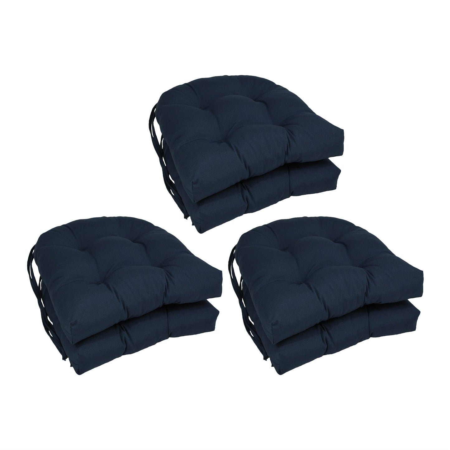 Coussins de chaise d'intérieur en sergé en forme de U de 16 pouces (ensemble de 2, 4 ou 6) - 16 x 16