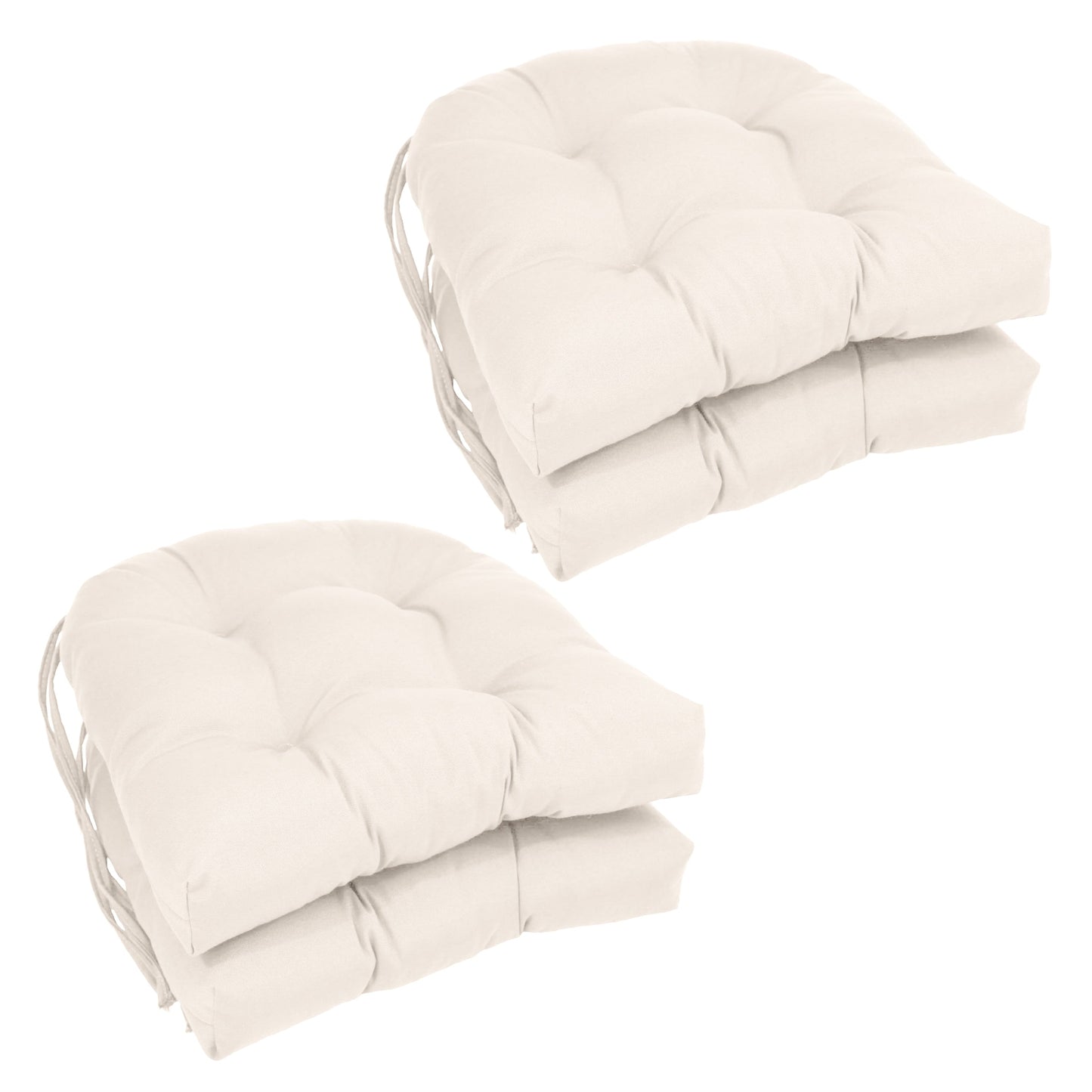 Coussins de chaise d'intérieur en sergé en forme de U de 16 pouces (ensemble de 2, 4 ou 6) - 16 x 16