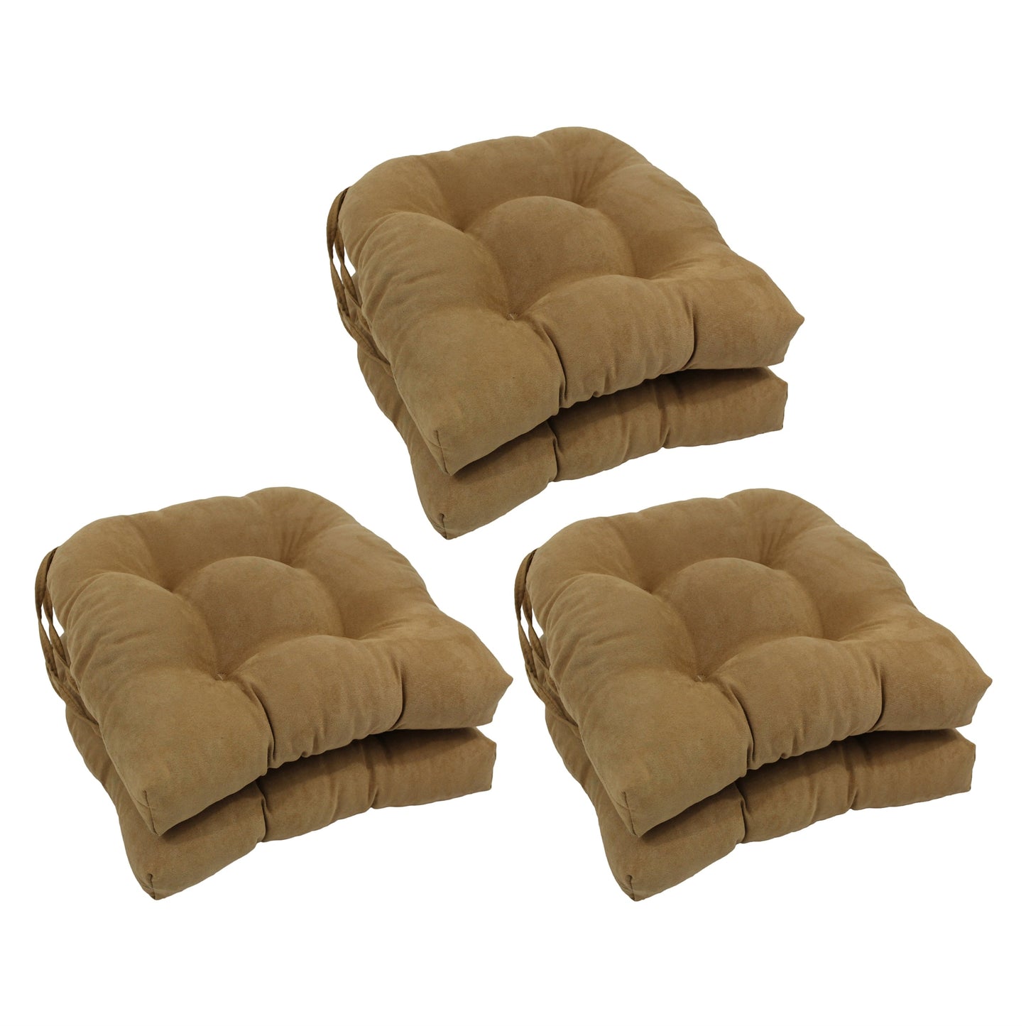 Coussins de chaise d'intérieur en microsuède en forme de U de 16 pouces (lot de 2, 4 ou 6)