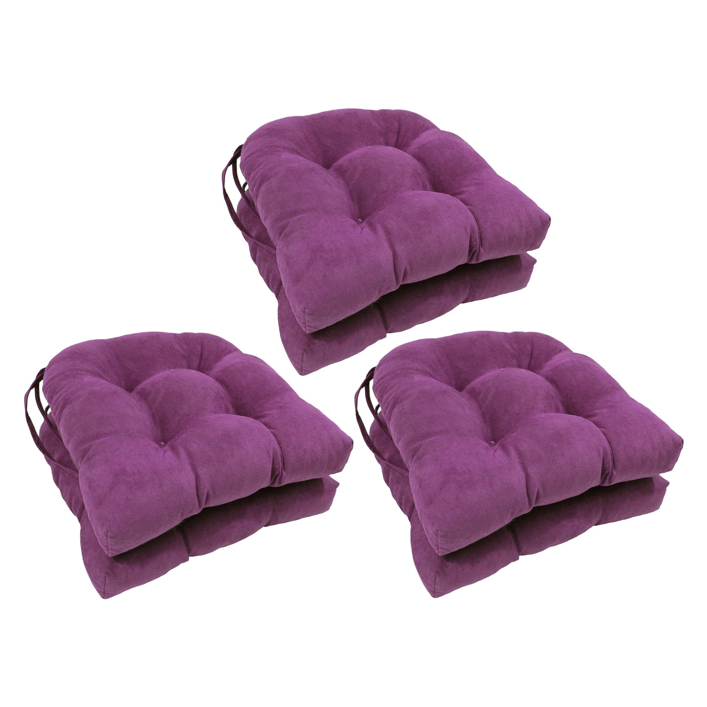 Coussins de chaise d'intérieur en microsuède en forme de U de 16 pouces (lot de 2, 4 ou 6)