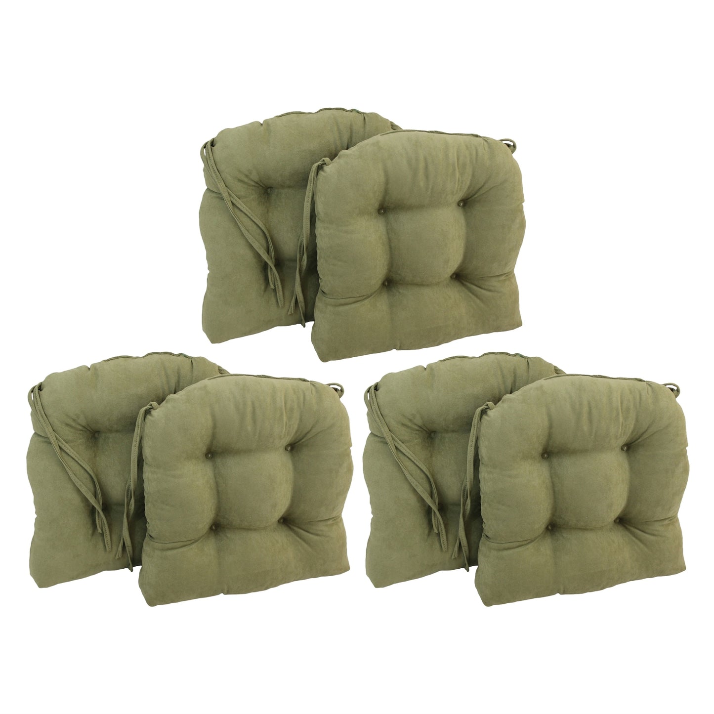 Coussins de chaise d'intérieur en microsuède en forme de U de 16 pouces (lot de 2, 4 ou 6)