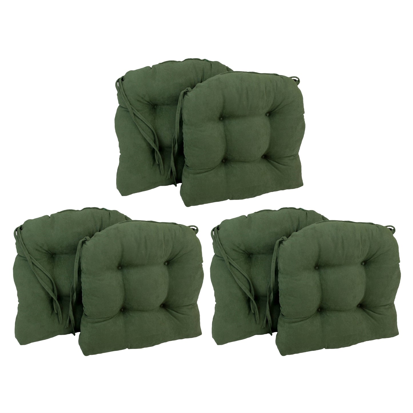 Coussins de chaise d'intérieur en microsuède en forme de U de 16 pouces (lot de 2, 4 ou 6)