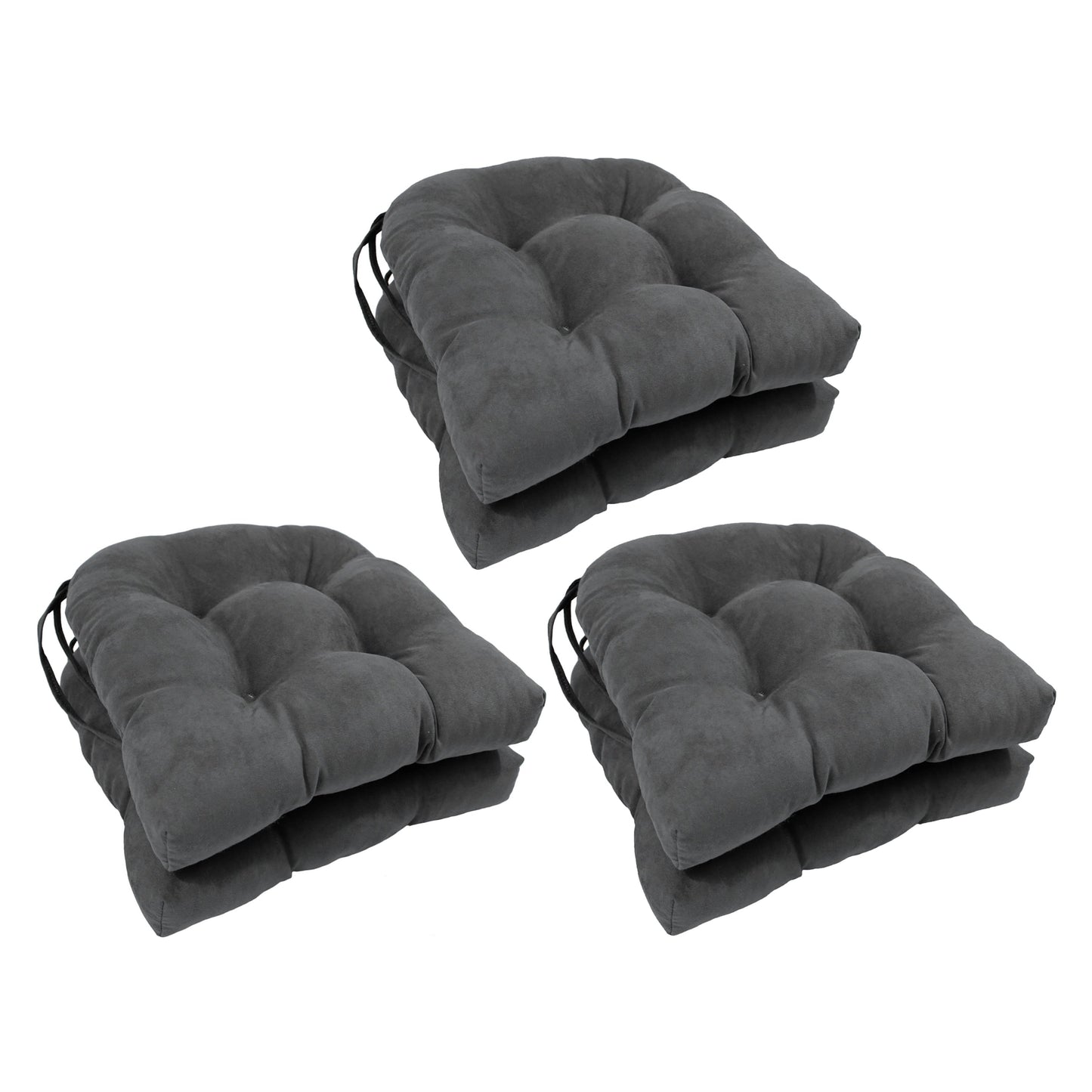 Coussins de chaise d'intérieur en microsuède en forme de U de 16 pouces (lot de 2, 4 ou 6)