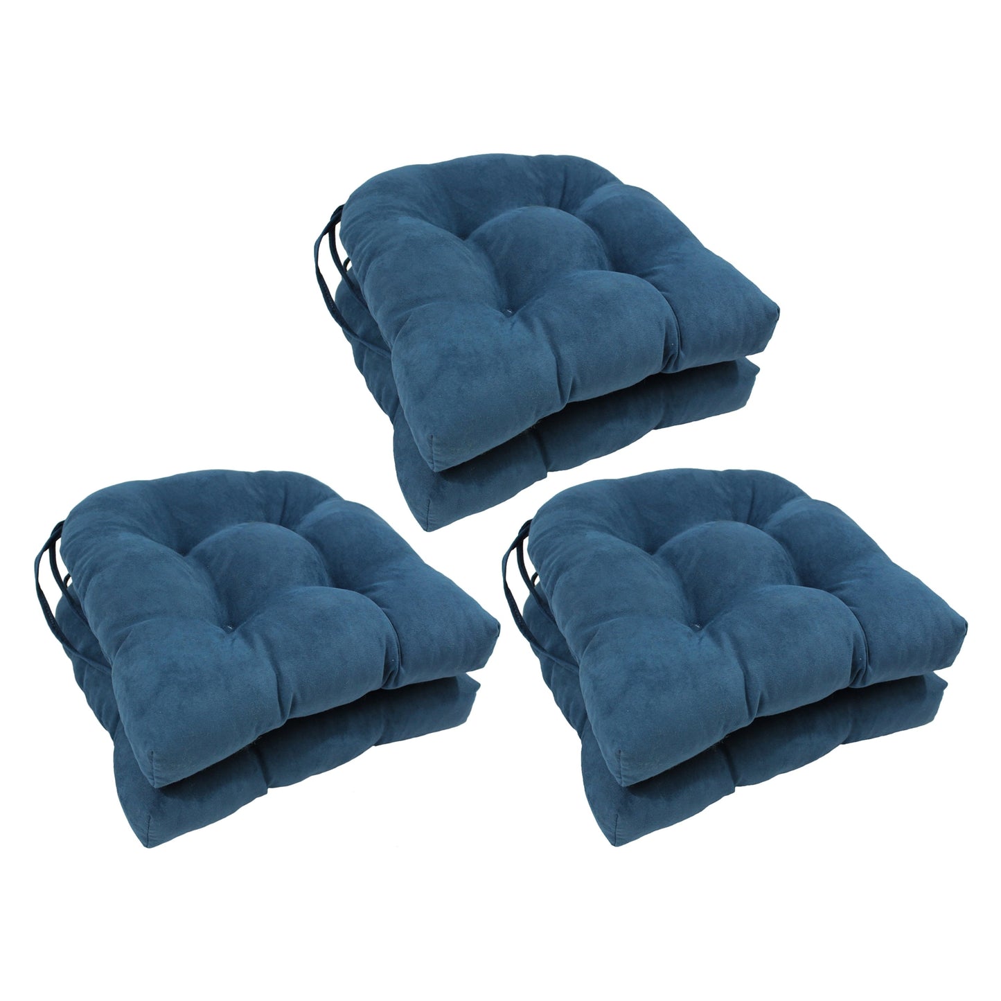 Coussins de chaise d'intérieur en microsuède en forme de U de 16 pouces (lot de 2, 4 ou 6)