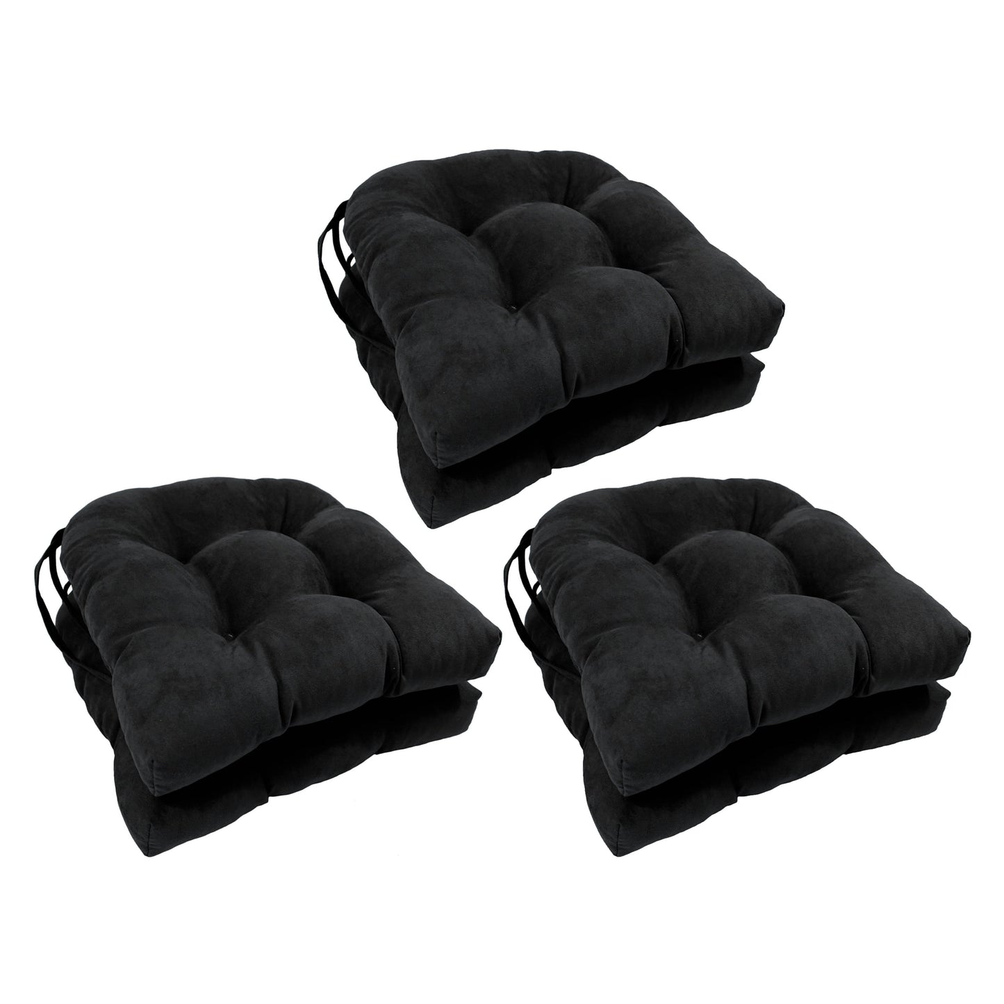 Coussins de chaise d'intérieur en microsuède en forme de U de 16 pouces (lot de 2, 4 ou 6)
