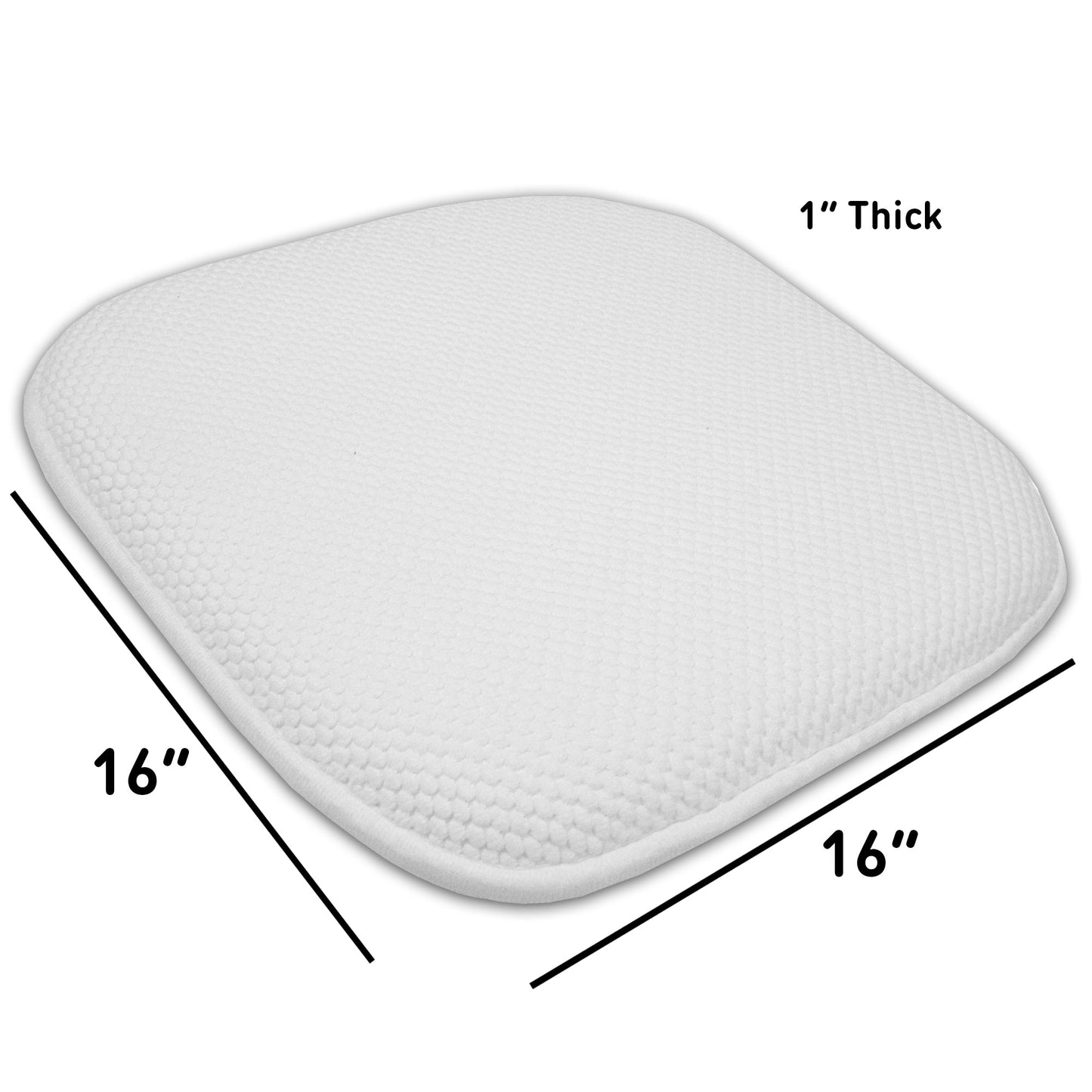 Coussins de siège carrés antidérapants en mousse à mémoire de forme de 16 po (2 ou 4) - 16 x 16
