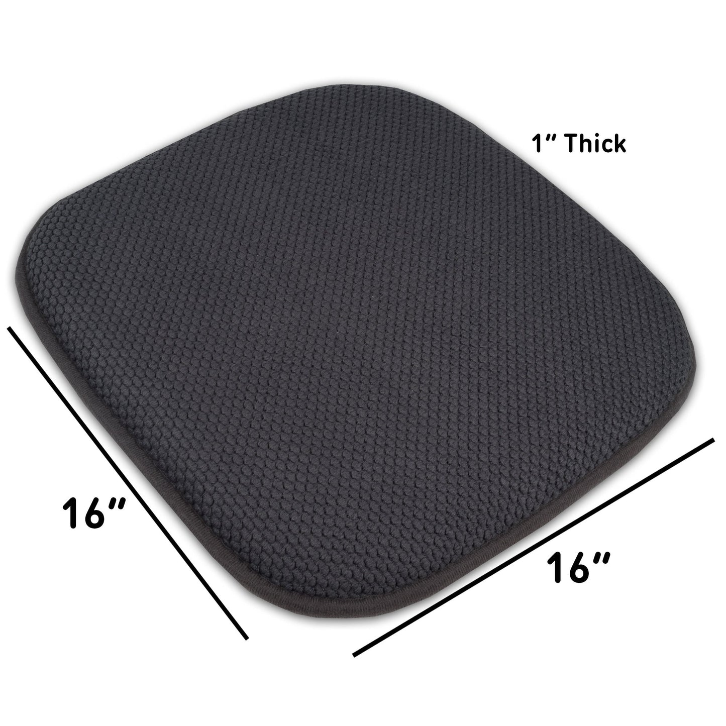 Coussins de siège carrés antidérapants en mousse à mémoire de forme de 16 po (2 ou 4) - 16 x 16