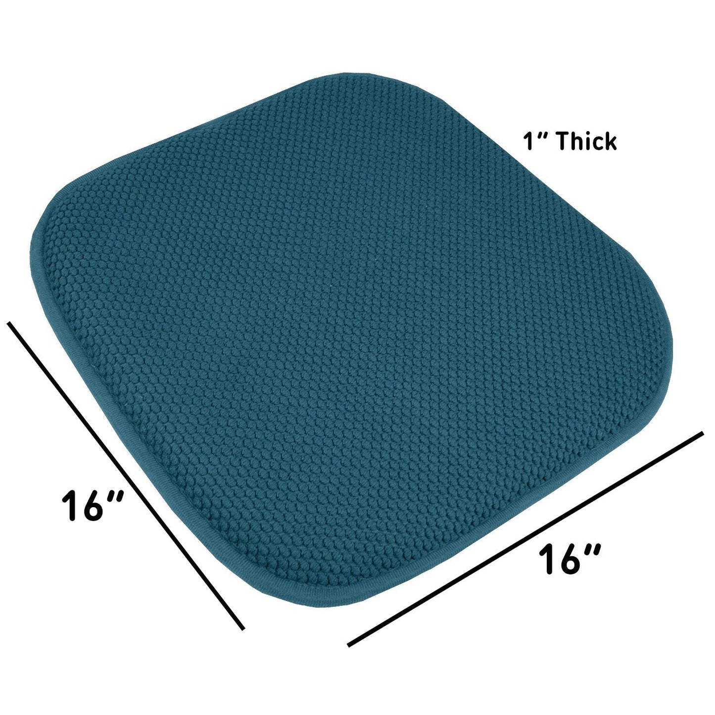 Coussins de siège carrés antidérapants en mousse à mémoire de forme de 16 po (2 ou 4) - 16 x 16