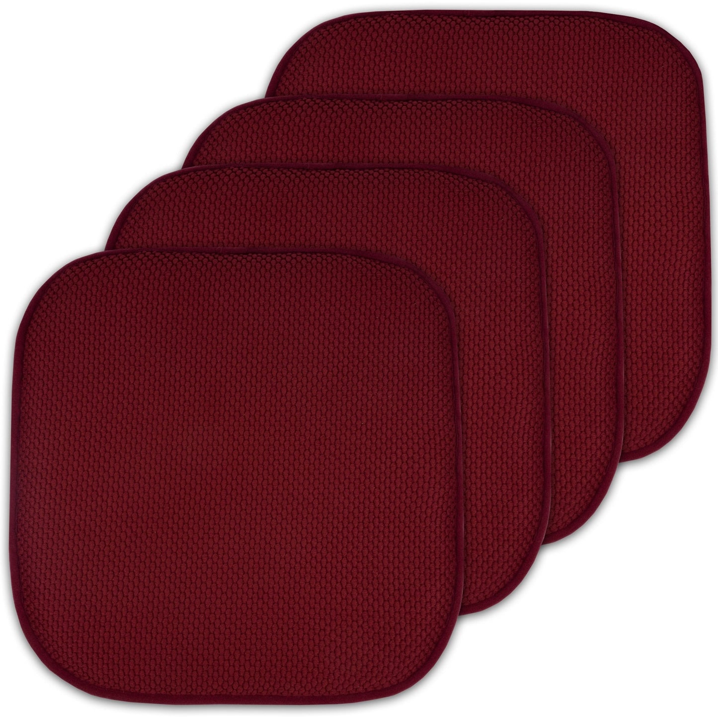 Coussins de siège carrés antidérapants en mousse à mémoire de forme de 16 po (2 ou 4) - 16 x 16