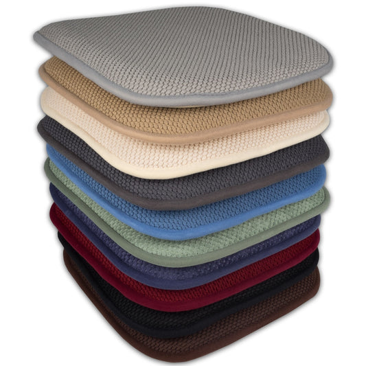 Coussins de siège carrés antidérapants en mousse à mémoire de forme de 16 po (2 ou 4) - 16 x 16