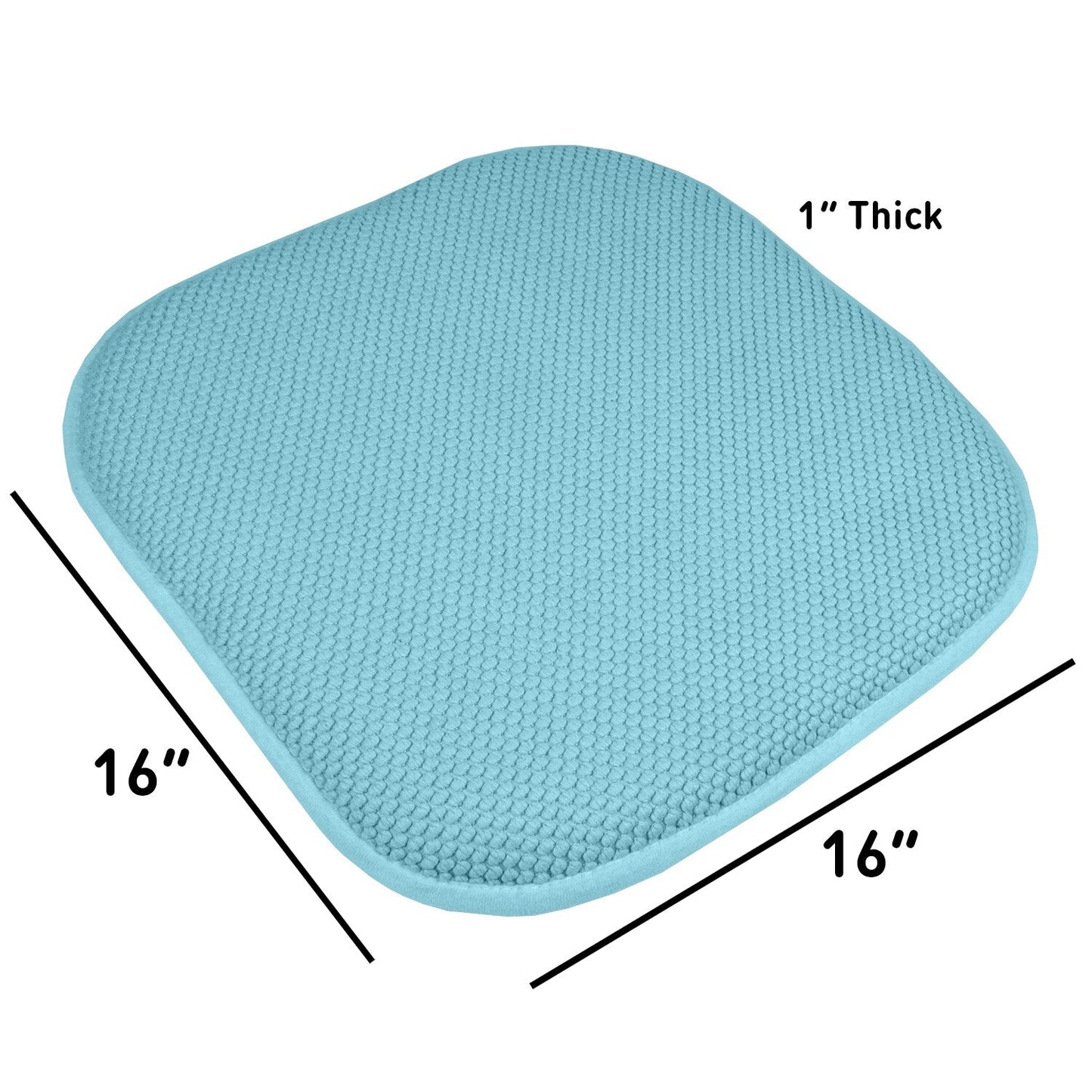 Coussins de siège carrés antidérapants en mousse à mémoire de forme de 16 po (2 ou 4) - 16 x 16