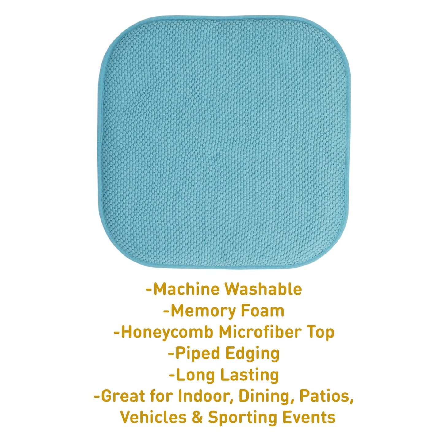 Coussins de siège carrés antidérapants en mousse à mémoire de forme de 16 po (2 ou 4) - 16 x 16