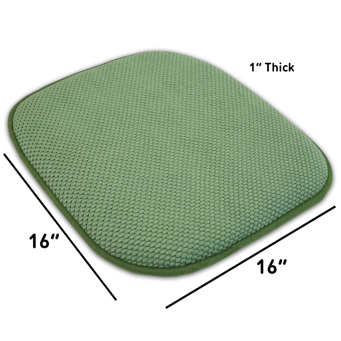 Coussins de siège carrés antidérapants en mousse à mémoire de forme de 16 po (2 ou 4) - 16 x 16