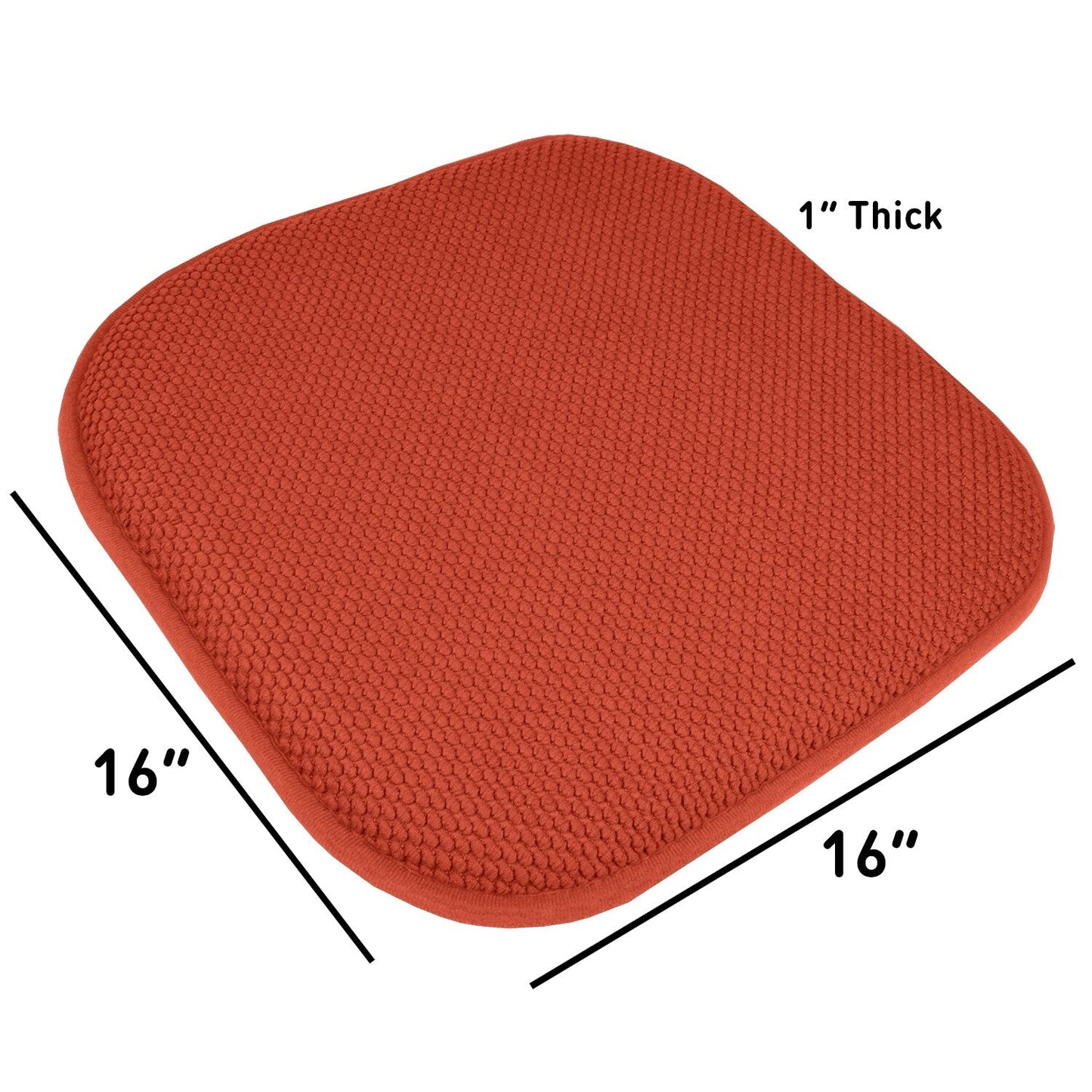 Coussins de siège carrés antidérapants en mousse à mémoire de forme de 16 po (2 ou 4) - 16 x 16