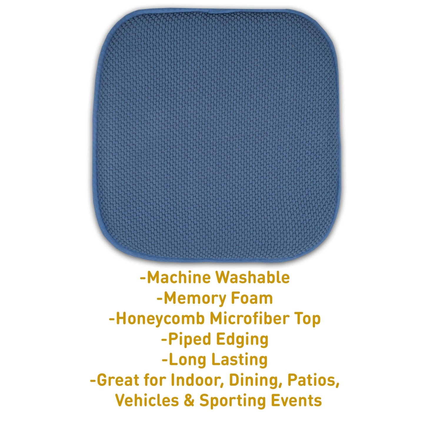 Coussins de siège carrés antidérapants en mousse à mémoire de forme de 16 po (2 ou 4) - 16 x 16