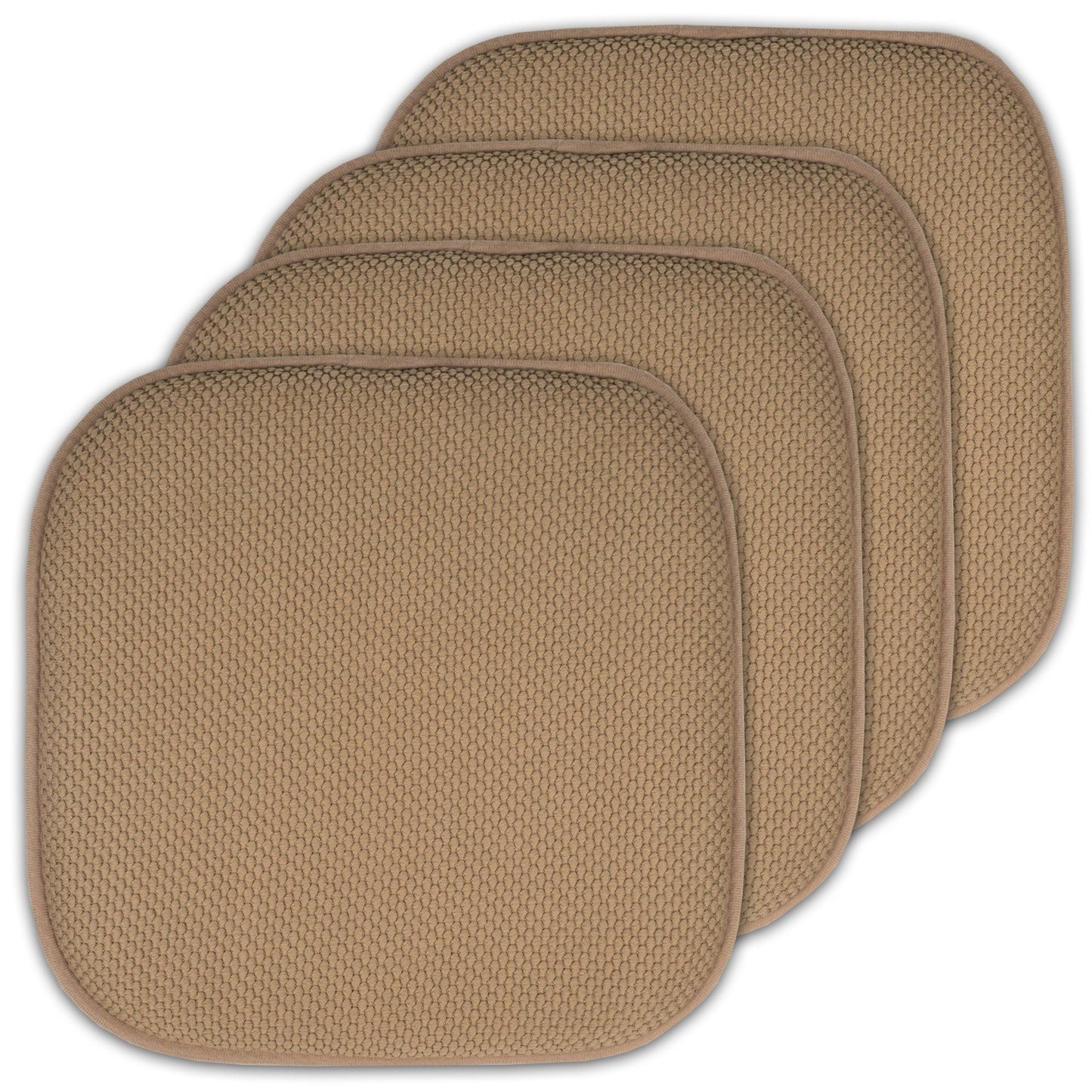 Coussins de siège carrés antidérapants en mousse à mémoire de forme de 16 po (2 ou 4) - 16 x 16