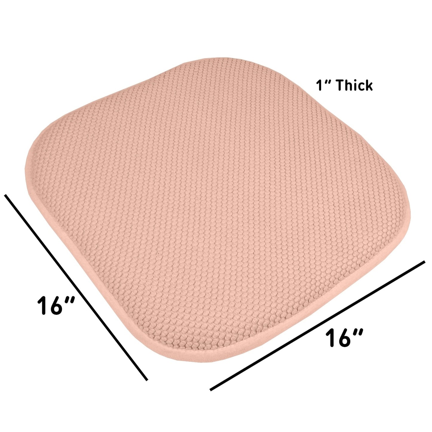 Coussins de siège carrés antidérapants en mousse à mémoire de forme de 16 po (2 ou 4) - 16 x 16