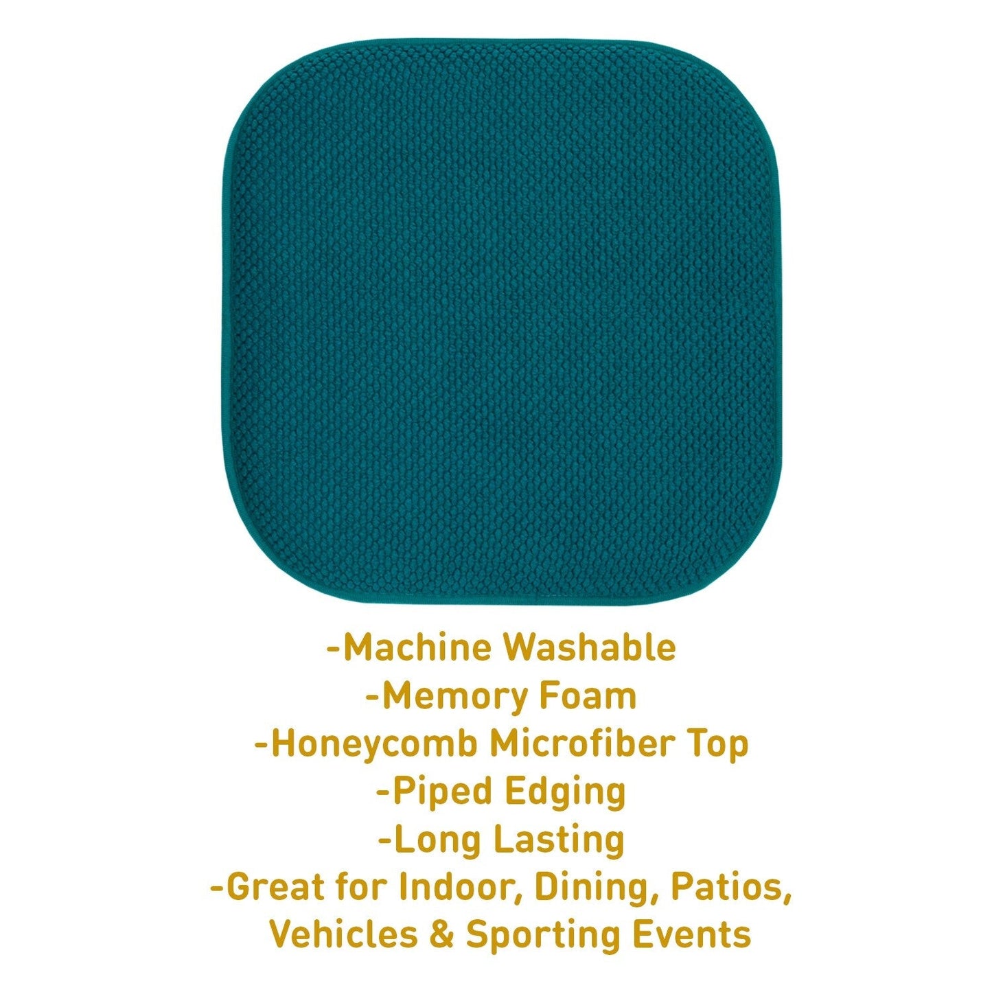 Coussins de siège carrés antidérapants en mousse à mémoire de forme de 16 po (2 ou 4) - 16 x 16