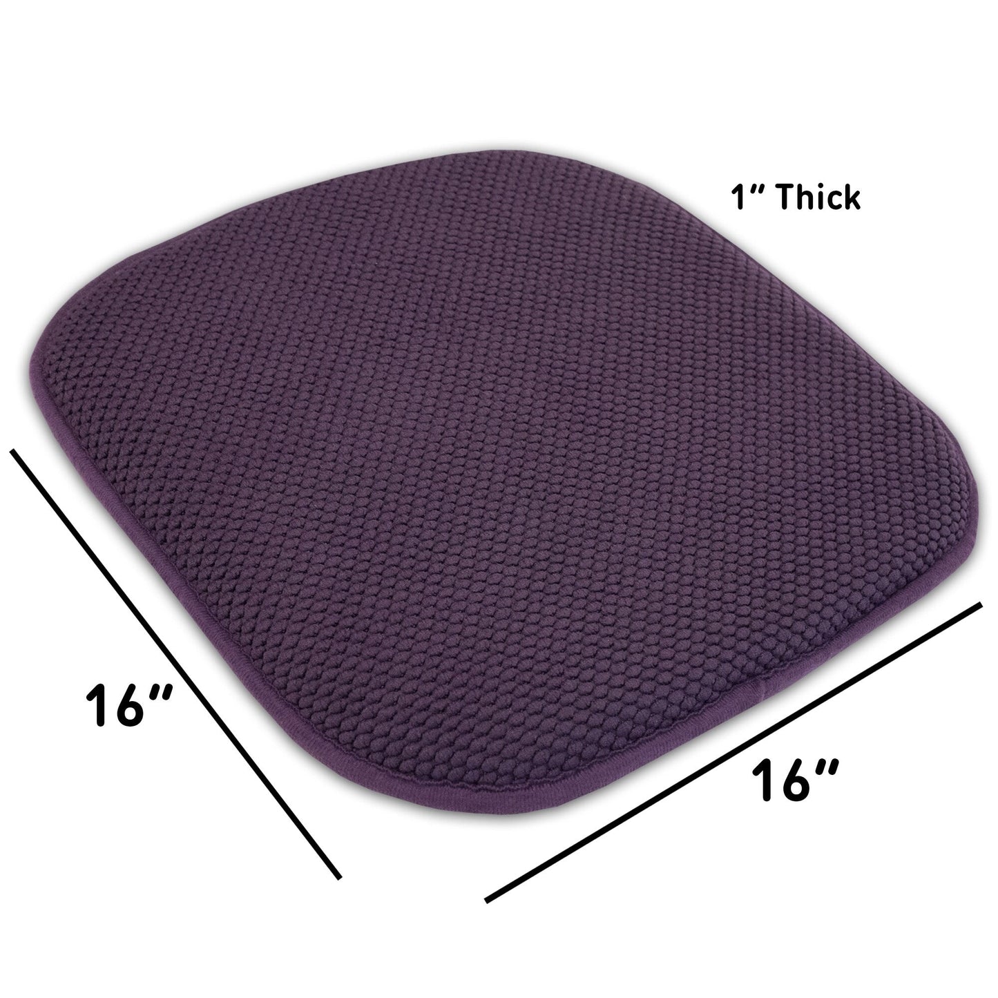 Coussins de siège carrés antidérapants en mousse à mémoire de forme de 16 po (2 ou 4) - 16 x 16