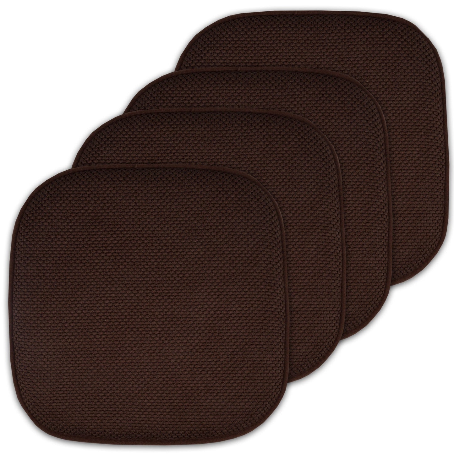 Coussins de siège carrés antidérapants en mousse à mémoire de forme de 16 po (2 ou 4) - 16 x 16
