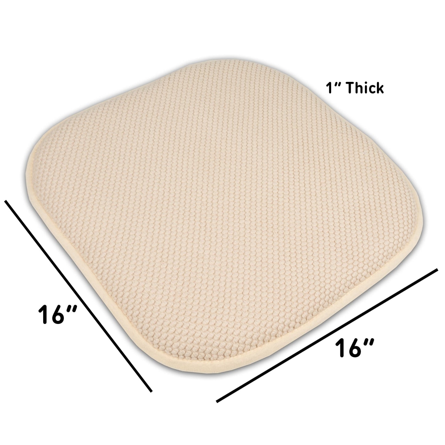 Coussins de siège carrés antidérapants en mousse à mémoire de forme de 16 po (2 ou 4) - 16 x 16