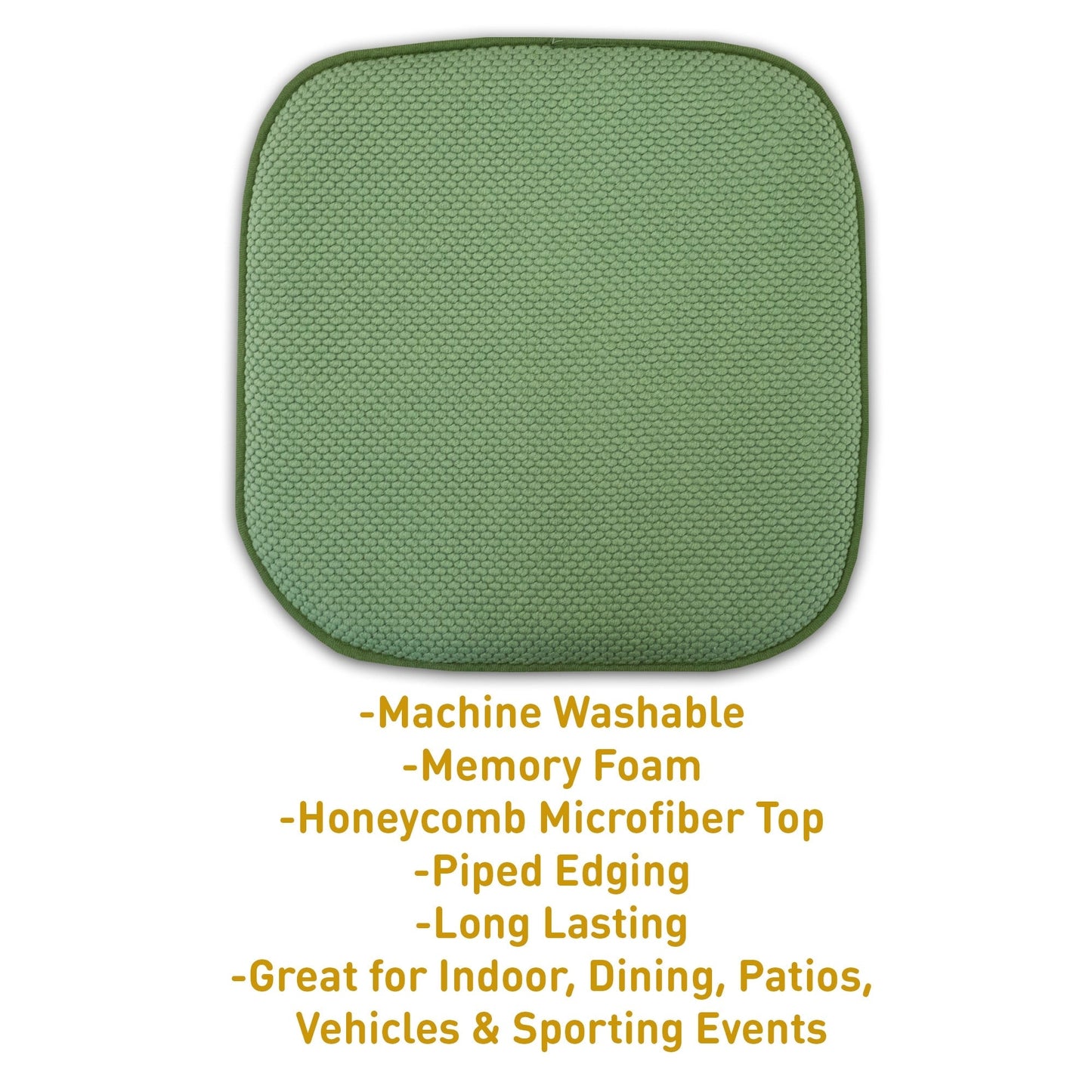 Coussins de siège carrés antidérapants en mousse à mémoire de forme de 16 po (2 ou 4) - 16 x 16