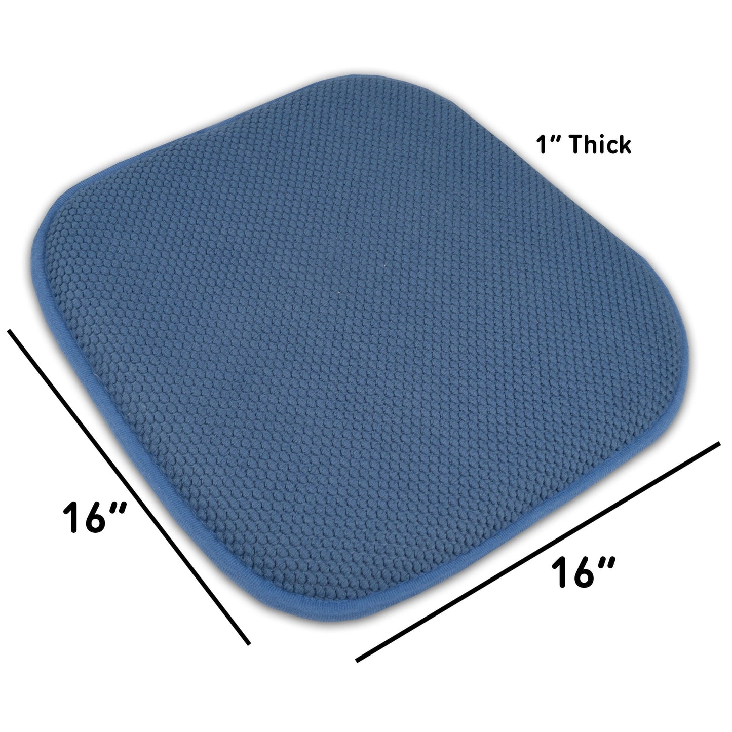 Coussins de siège carrés antidérapants en mousse à mémoire de forme de 16 po (2 ou 4) - 16 x 16
