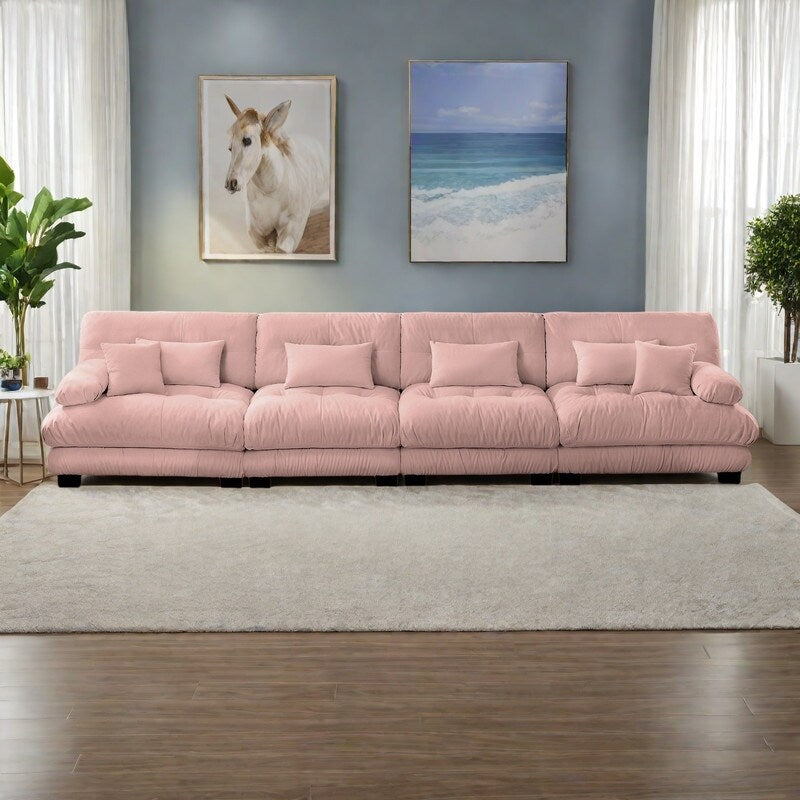 Canapé sectionnel 4 places en chenille 173.2 avec assise profonde et design modulaire