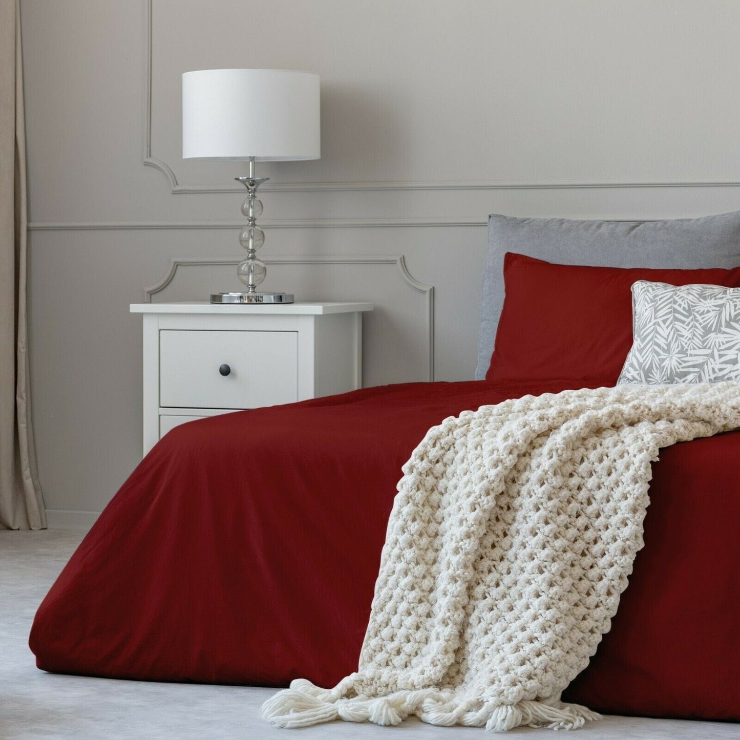 Parure de lit en coton 1800 fils, taies d'oreiller, poche profonde, toutes tailles